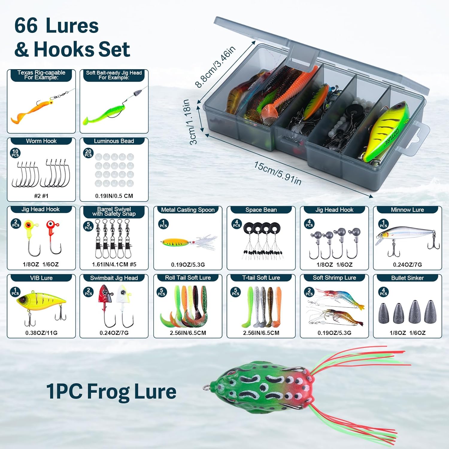 Goture Fishing Lures with Tackle Box and Fishing Tool Kit Set for Men Women, Include Fish plier, Fish Ruler, Fishing Gripper, Weigh Scale with Gift Box - Image 7