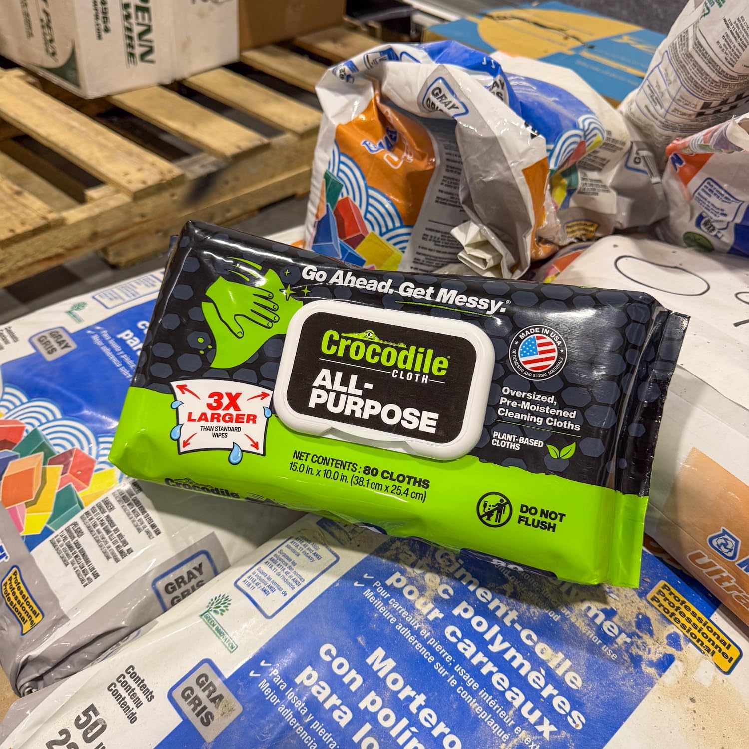 Crocodile Cloth All-Purpose Cleaning Wipes – 80 Count, 15"x10" Extra Large Plant-Based Disposable Cloths – Moist, Absorbent, Safe on Skin, Multi-Surface Use - Image 7