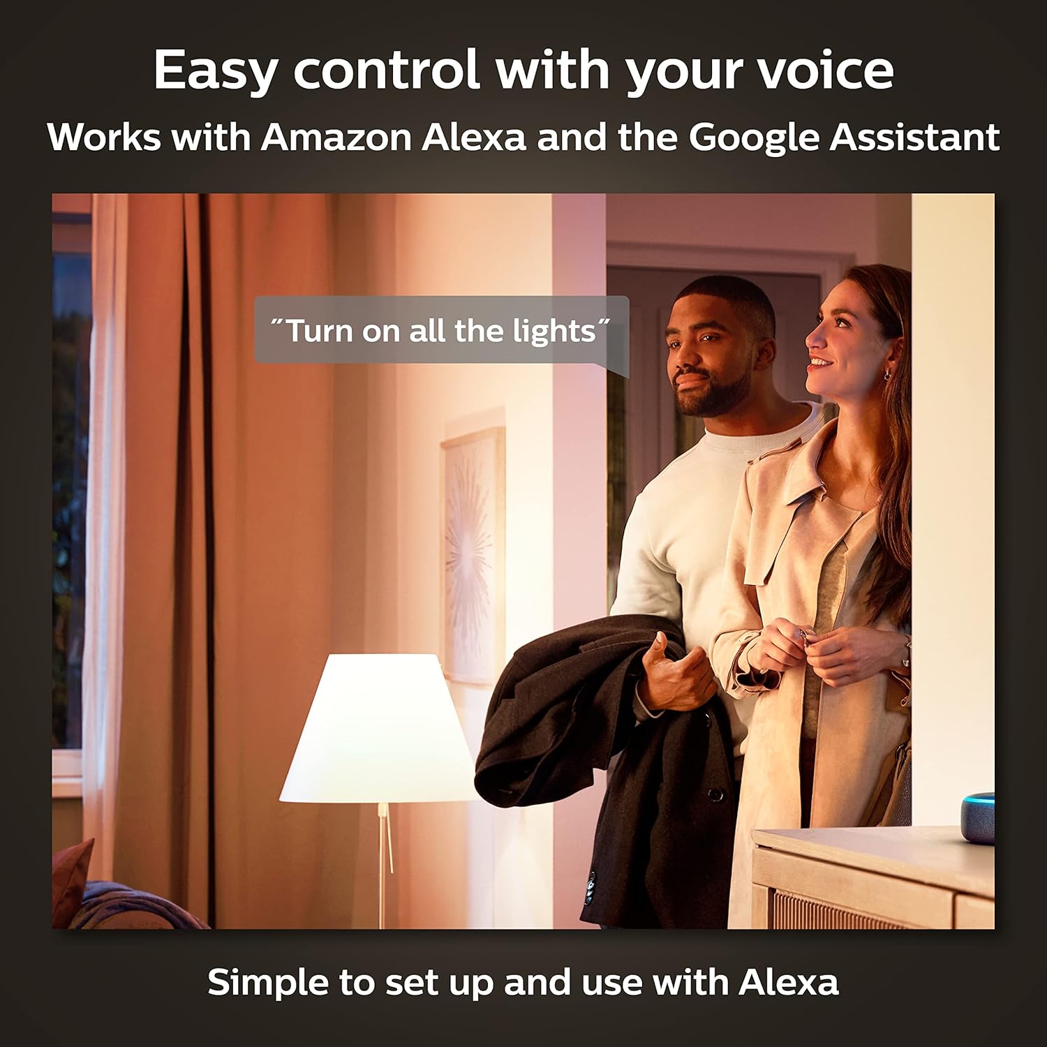 Philips Hue Smart 75W A19 LED Bulb - Soft Warm White Light - 2 Pack - 1100LM - E26 - Indoor - Control with Hue App - Compatible with Alexa, Google Assistant and Apple Homekit - Image 4