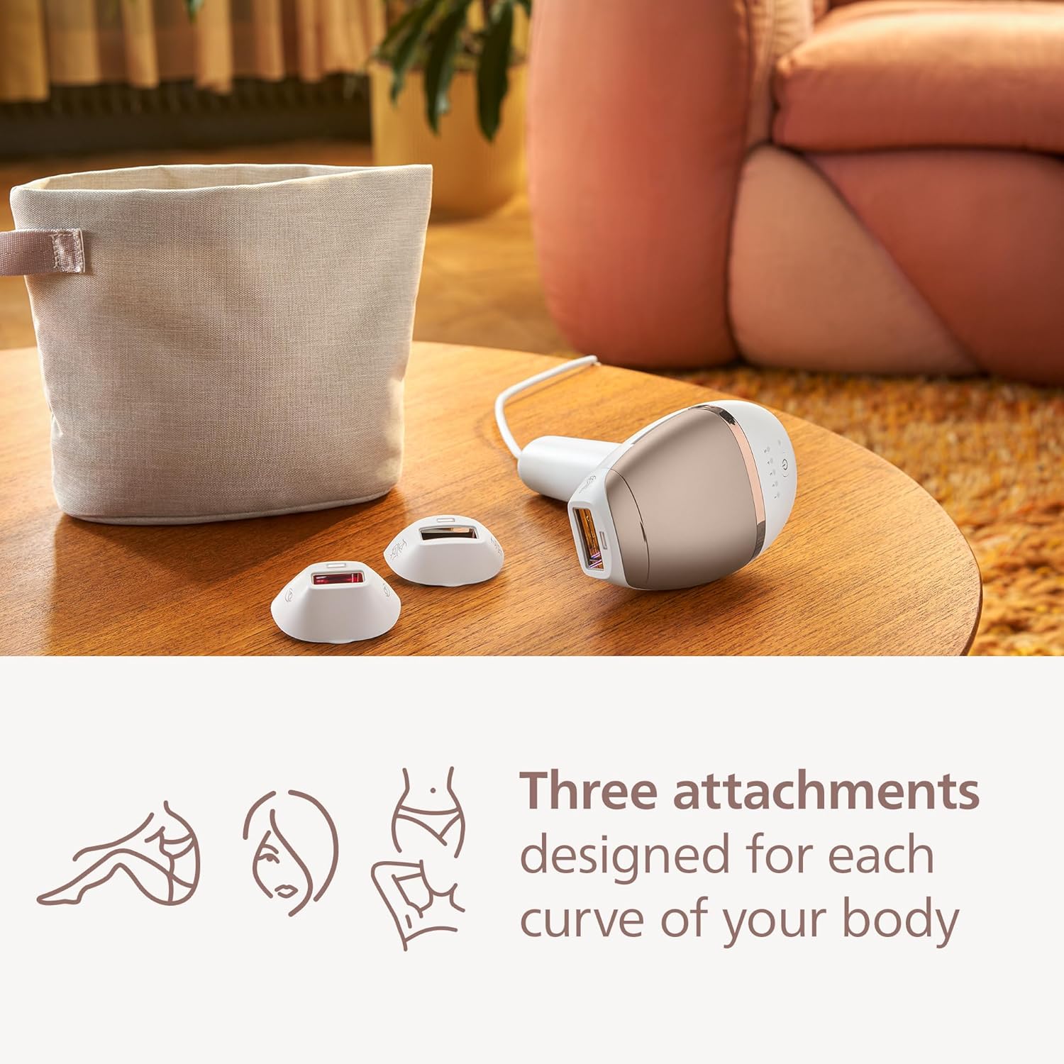 Philips Lumea 8000 Series IPL Hair Removal Device, Permanent Laser Hair Reduction for Women & Men, Easy and Comfortable Use at Home, SenseIQ, 3 Attachments for Body, Face, Intimate, BRI937/03 - Image 7