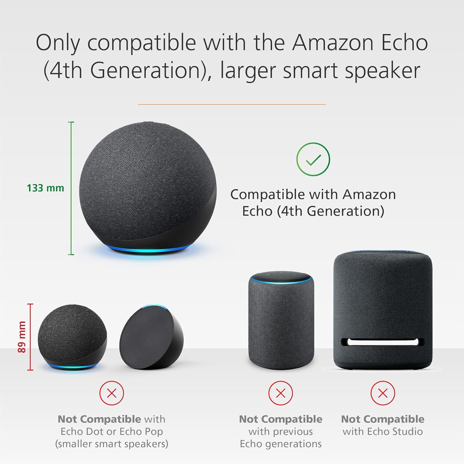 Made For Amazon, Battery Base for Echo (4th generation). Not compatible with previous generations of Echo or Echo Dot (1st Gen, 2nd Gen, or 3rd Gen). - Image 3