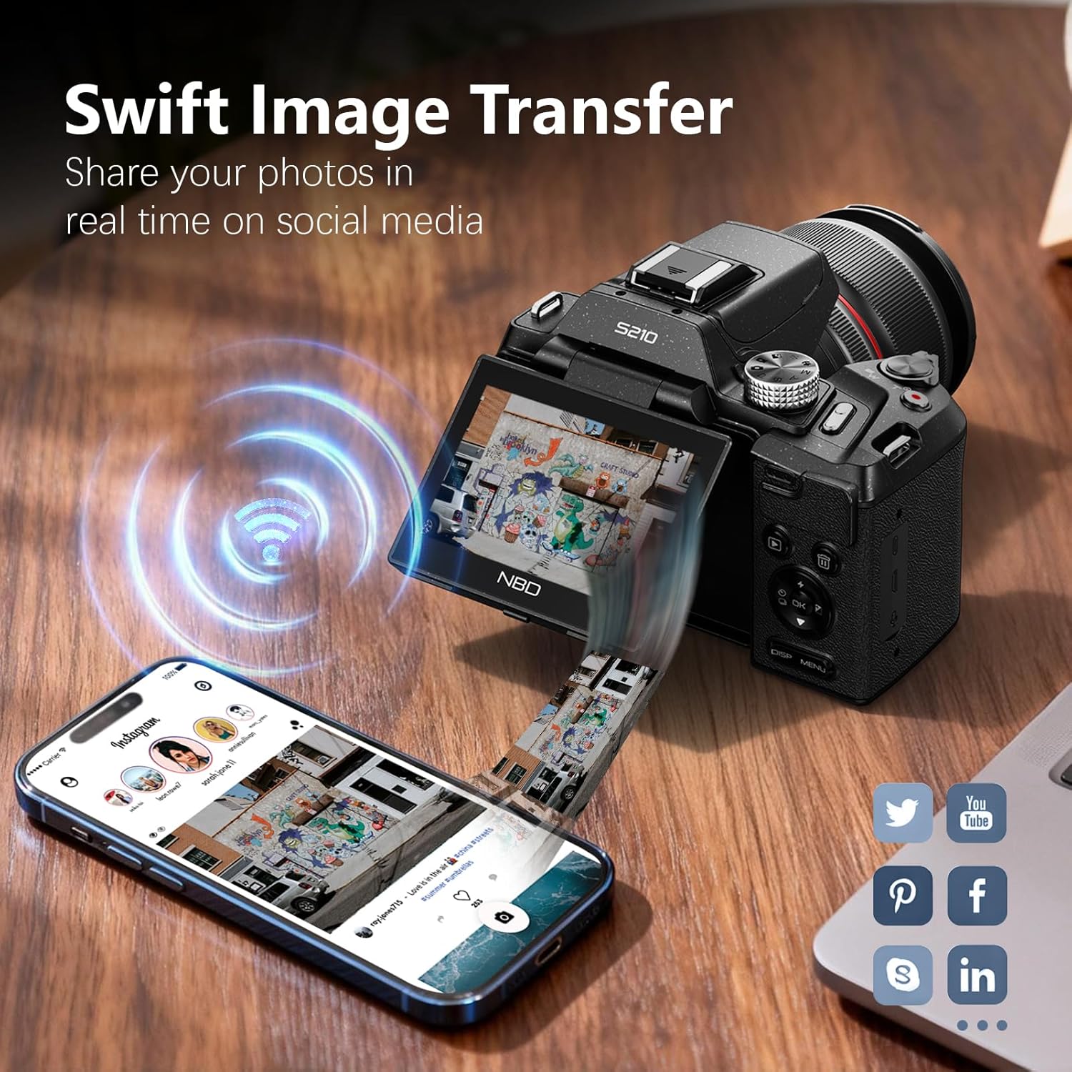 NBD 8K Digital Cameras for Photography,64MP Vlogging Cameras,16X Optical Zoom Travel Point and Shoot Digital Cameras Fotograficas with 180°Flip Screen,58mm Lens,2 Batteries,64GB Card(Black) - Image 8