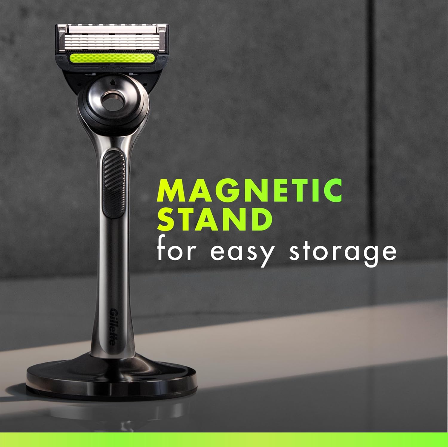 GilletteLabs with Exfoliating Bar by Gillette Razor for Men - 1 Handle, 4 Razor Blade Refills, Includes Premium Magnetic Stand - Image 4