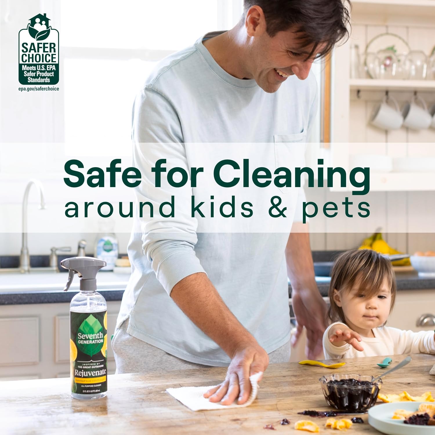 Seventh Generation All Purpose Cleaner Rejuvenating Yuzu Basil, For All Surfaces, 23 fl oz, Pack of 4 - Image 4