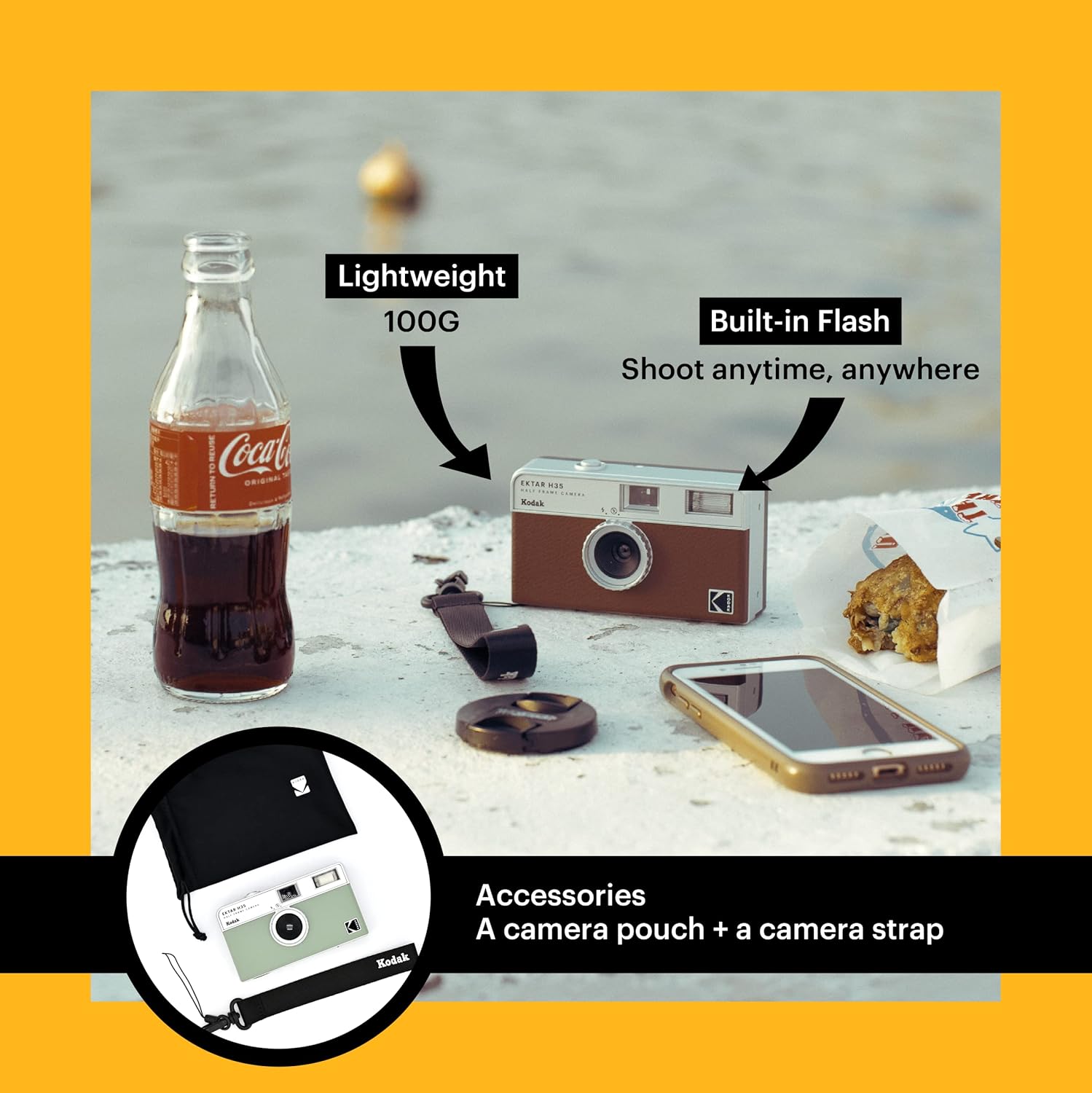 KODAK EKTAR H35 Half Frame Film Camera, 35mm, Reusable, Focus-Free, Lightweight, Easy-to-Use (Sage) (Film & AAA Battery are not Included) - Image 9