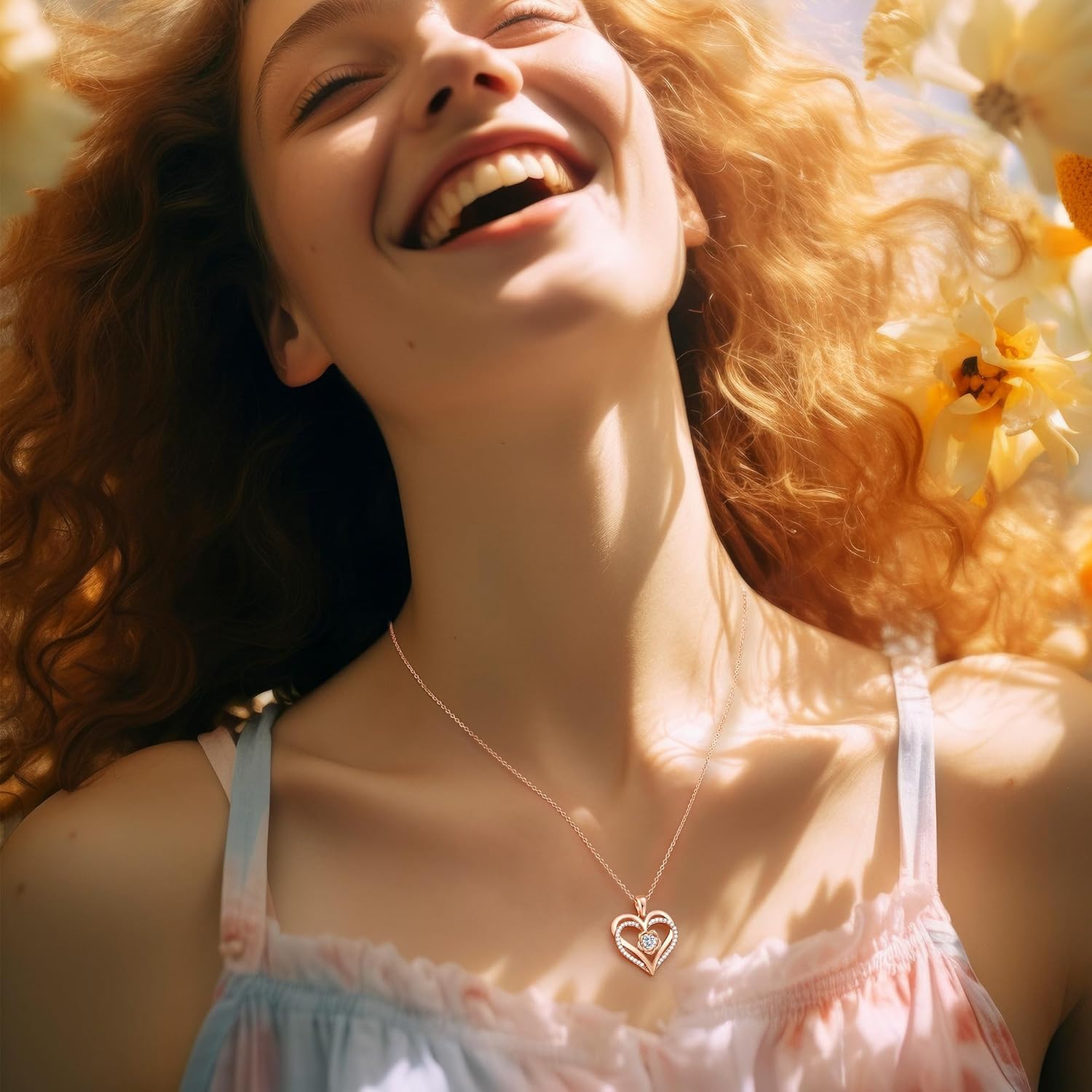 CDE Valentines Day Gifts for Women S925 Silver Rose Gold Heart Birthstone Necklaces for Women,Ideal Anniversary or Birthday Jewelry Gifts for Wife Girlfriend Her - Image 6