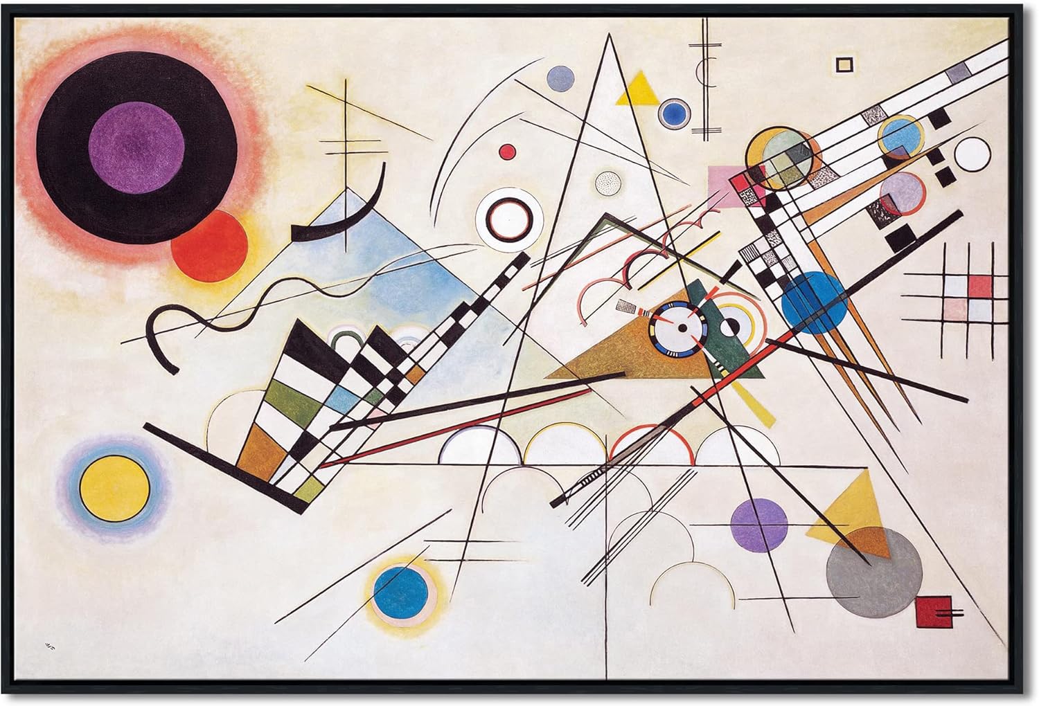 Wieco Art Large Framed Canvas Wall Art Wassily Kandinsky Composition VIII Picture Print of Famous Paintings Abstract Canvas Prints for Living Room Home Decor Wall Decorations - Image 6