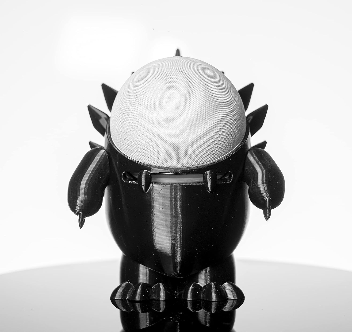 Splin Table Stand Holder Compatible with Amazon Alexa Smart Speaker Echo Dot (4th and 5th gen.) and Apple HomePod Mini, Echosaurus Style (Black) - Image 2