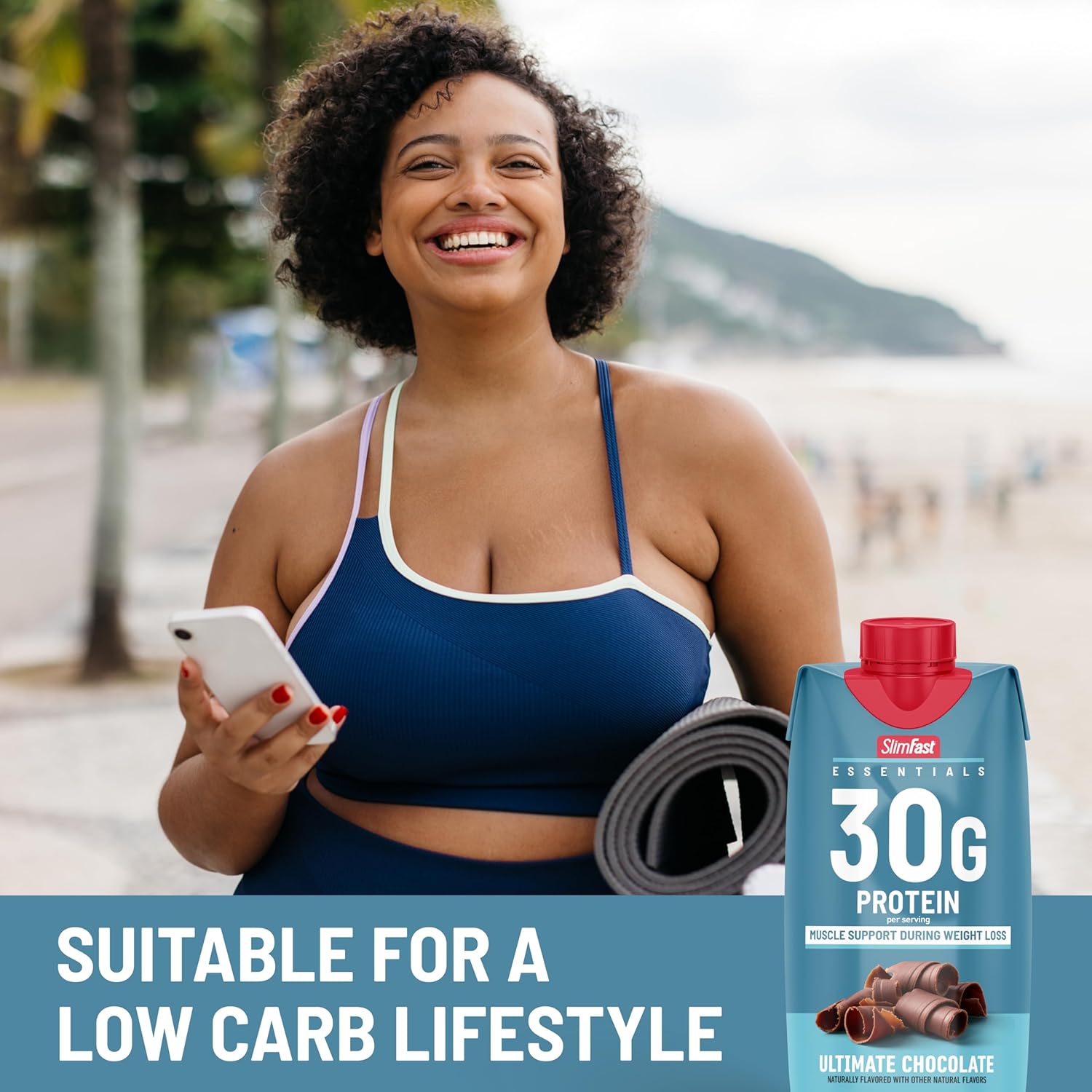 SlimFast Essentials 30g Protein Shake Chocolate, Protein Shakes Ready to Drink, Muscle Support, 1g Sugar, 25 Vitamins and Minerals, 3g Net Carbs, Ultimate Chocolate, 12 Count - Image 5