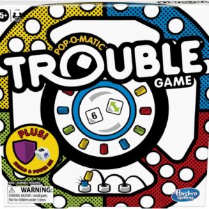Hasbro Gaming Trouble Board Game, Includes Bonus Power Die and Shield, Family Game for 2-4 Players, Ages 5 and Up (Amazon Exclusive)