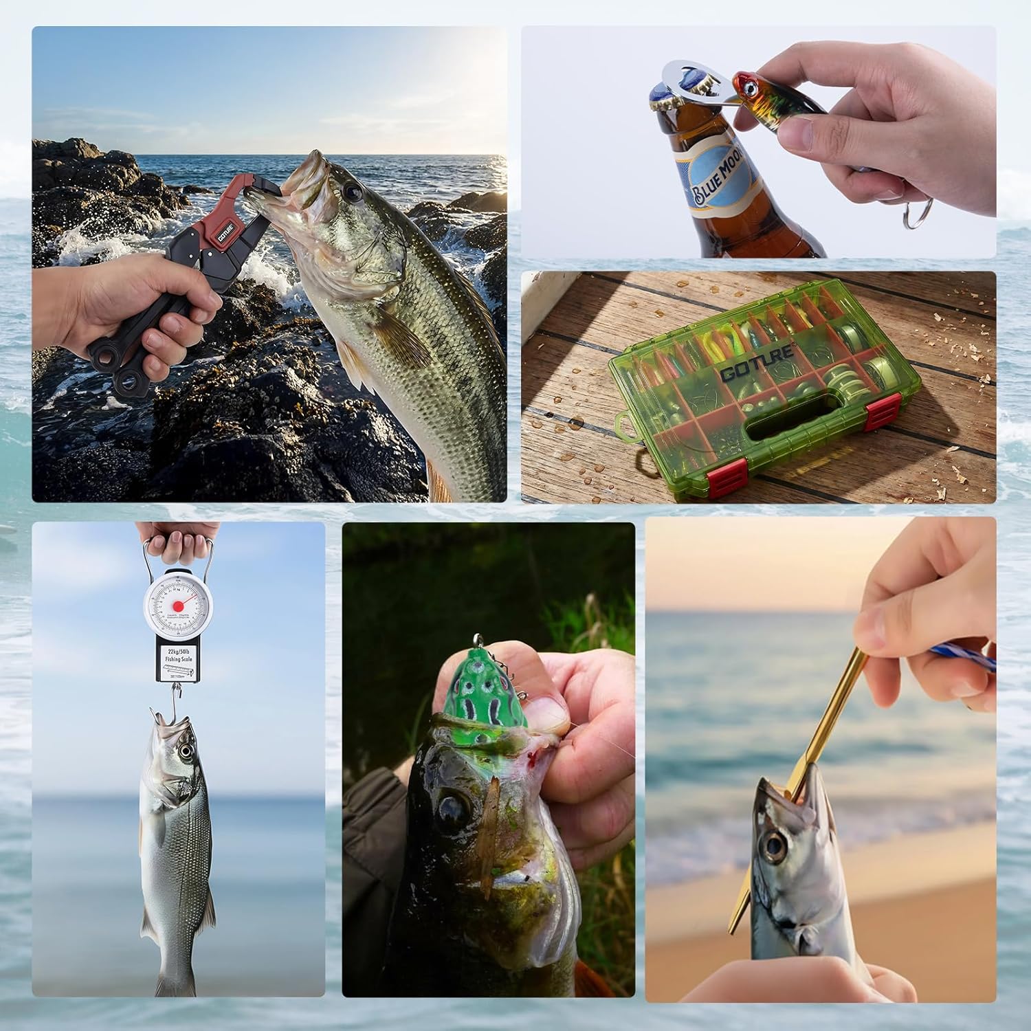Goture Fishing Lures with Tackle Box and Fishing Tool Kit Set for Men Women, Include Fish plier, Fish Ruler, Fishing Gripper, Weigh Scale with Gift Box - Image 9
