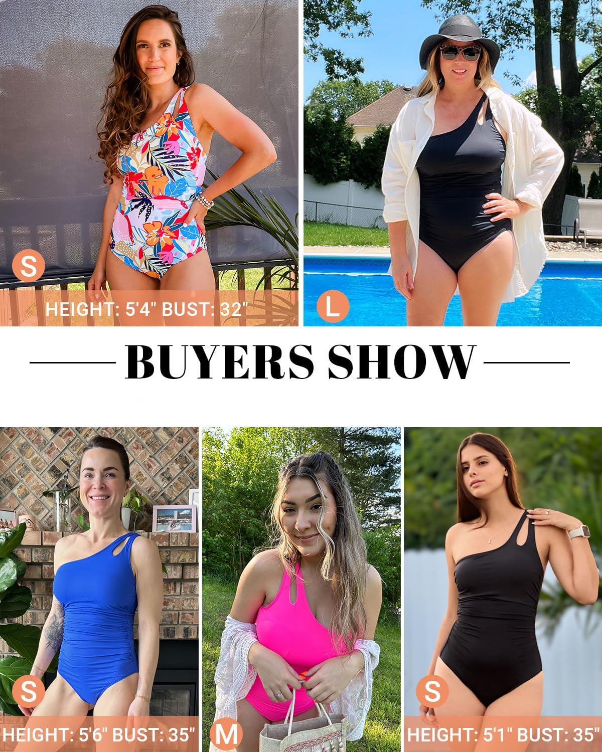 Holipick One Shoulder One Piece Swimsuit for Women Tummy Control Bathing Suits Modest Full Coverage Keyhole Swimwear - Image 6