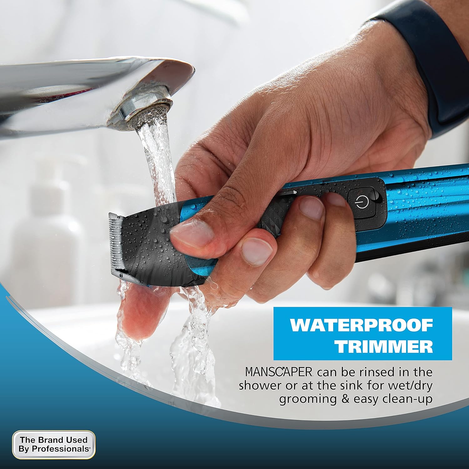 Wahl Manscaper® Total Body Grooming and Your Hair Down There Rechargeable Deluxe Hair Trimmer and Shaver with Safe-Touch Detachable Stainless Steel Precision Blades - Model 5708 - Image 7