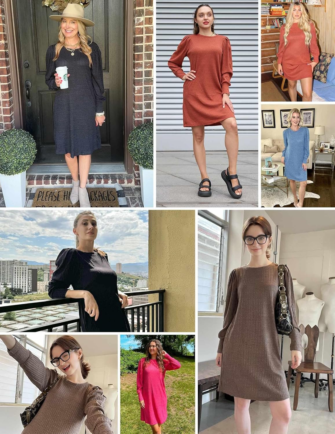 Zeagoo Women Fall Winter Dress Knitted Pullover Dresses - Image 5