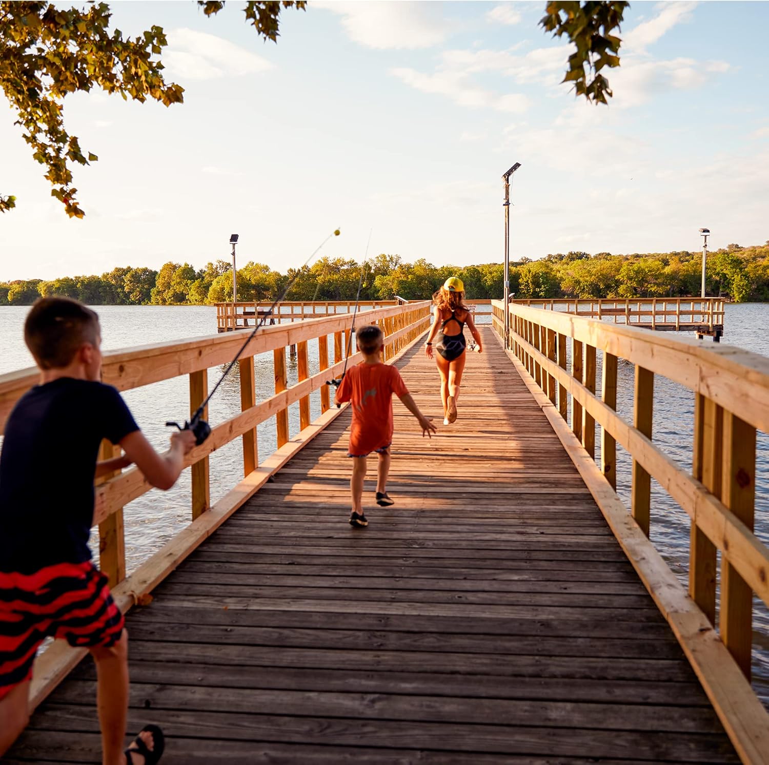 Zebco Wilder Fishing Reel and Rod Combo, 4'3" Durable Fiberglass Rod with Built-In Carabiner, Patented No-Tangle Reel, Pre-Spooled with 6-Pound Zebco Cajun Fishing Line, Blue/Orange - Image 8