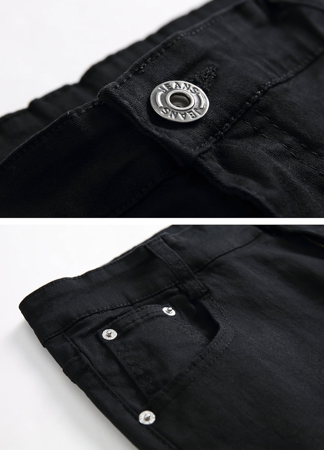 Qazel Vorrlon Men's Blue Skinny Jeans Stretch Washed Slim Fit Pencil Pants - Image 4