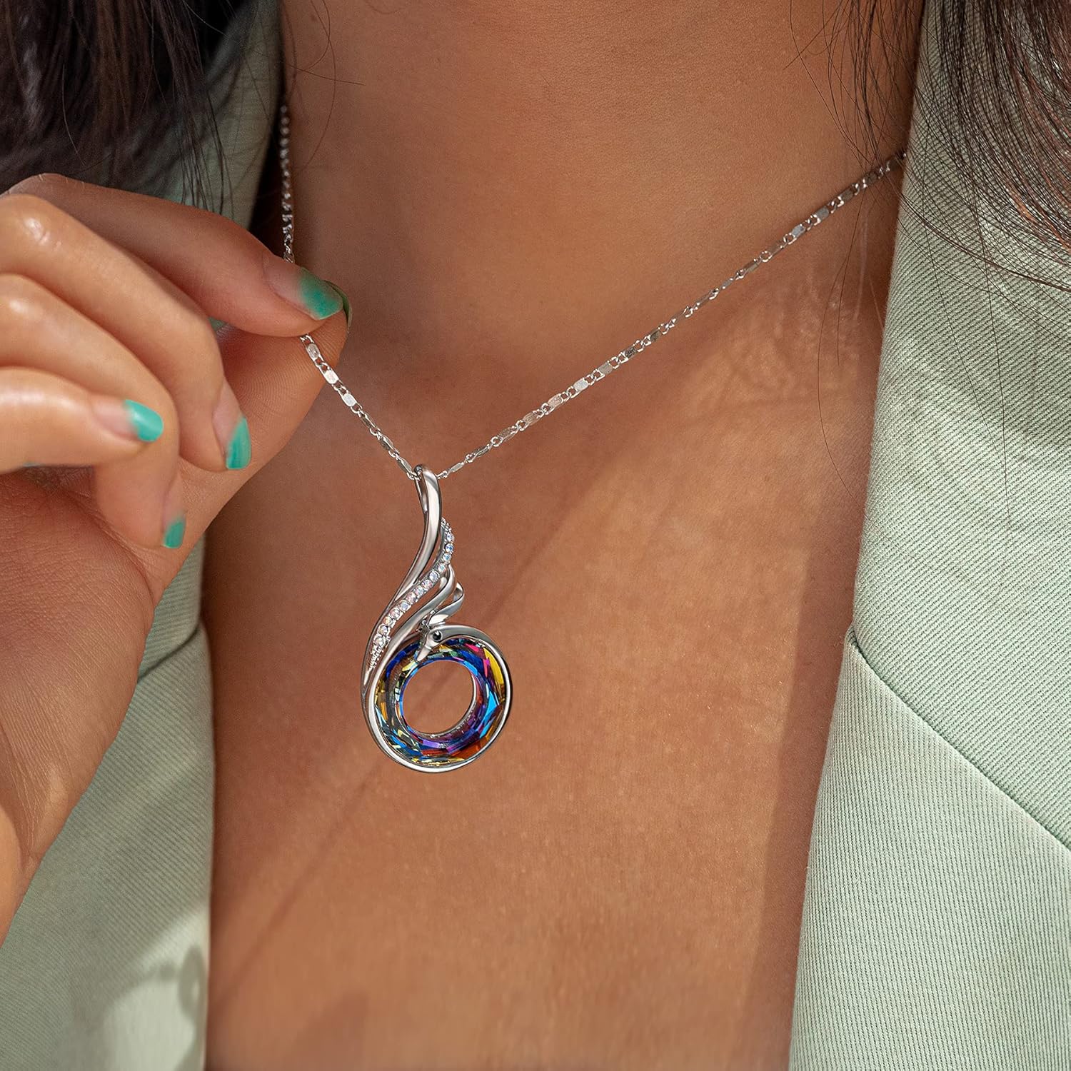 Kate Lynn "Rise From the Ashes Phoenix Necklace Made with Crystals from Austria, 18"+2" Necklace, Packaged with Jewelry Box, Birthday Gift for Women, Symbol of Luck and Renewal - Image 5