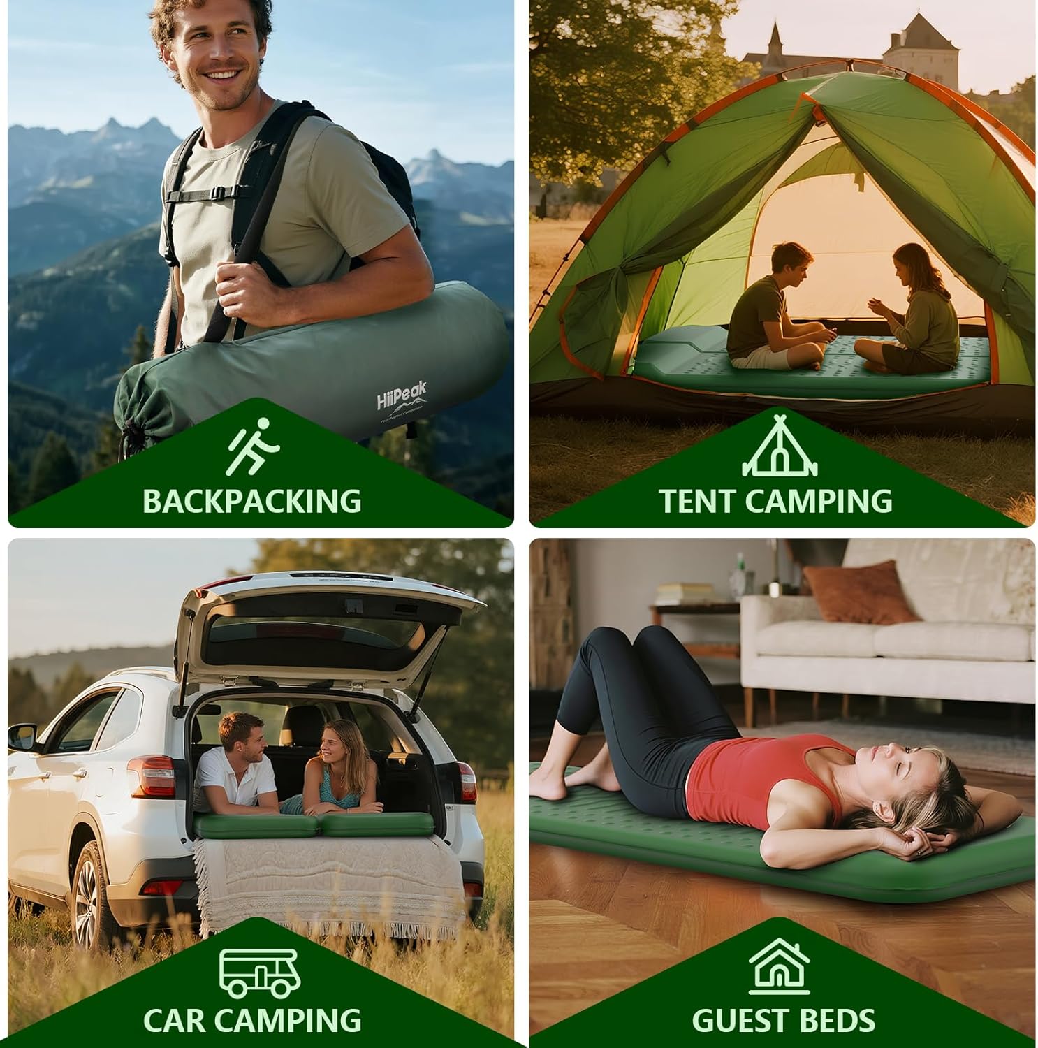 HiiPeak Memory Sleeping Pad, Compact Thick Foam Sleeping Mats with Pillow, 9.5 R-Value Insulated Camping Mattress Pad, Easy Inflate & Deflate, Inflatable Sleep Mat for Backpacking Hiking Car Tent - Image 7