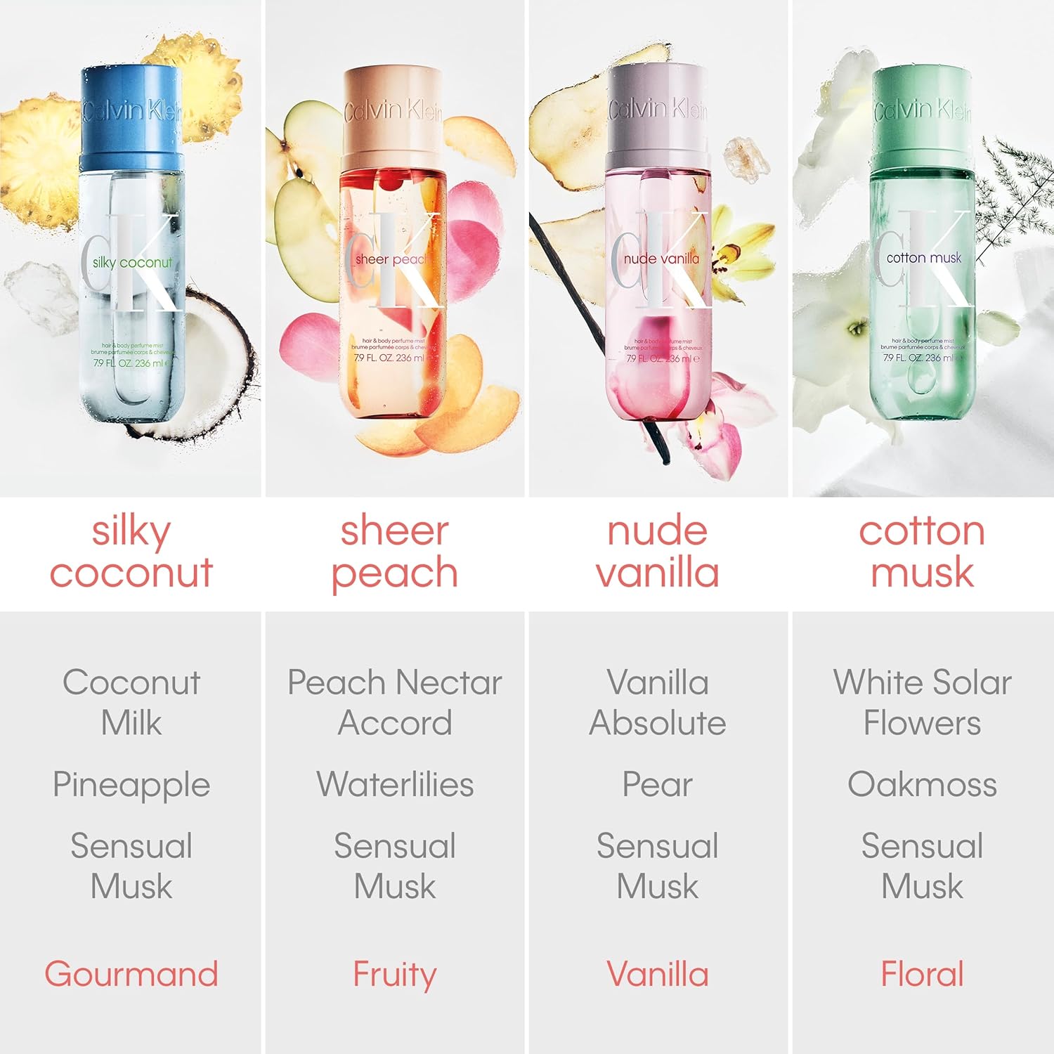 Calvin Klein Hair & Body Perfume Mists – Hydrating Fragrance for Women & Men – Refreshes Skin All Day – Gourmand, Fruity, Vanilla & Floral Scent Options - Image 7