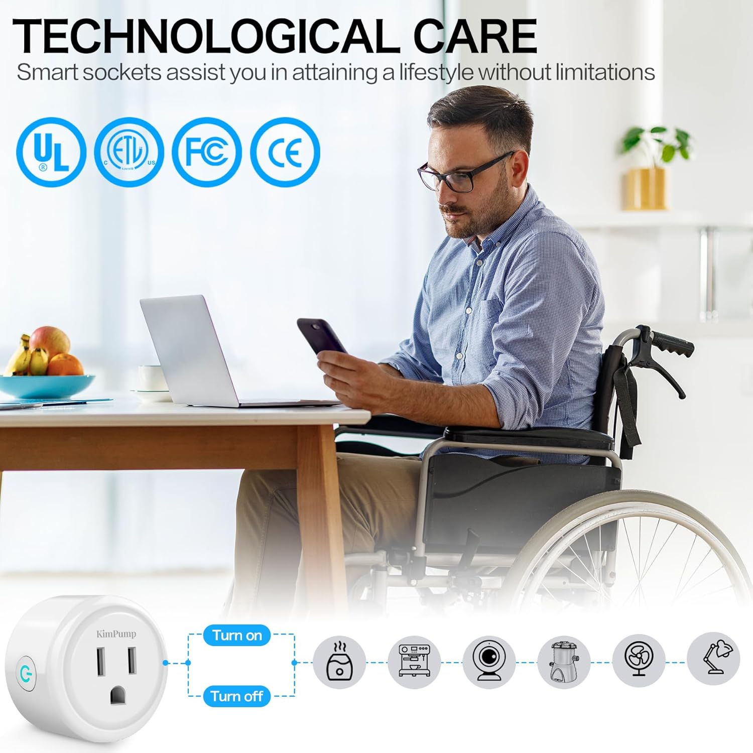 WiFi Smart Plugs, App Controlled Plug Compatible with Alexa and Google Home, Wireless Outlet Plug with Timer & Schedule, 2.4GHz Wi-Fi Only Smart Socket Outlet FCC Listed for Home - Image 6