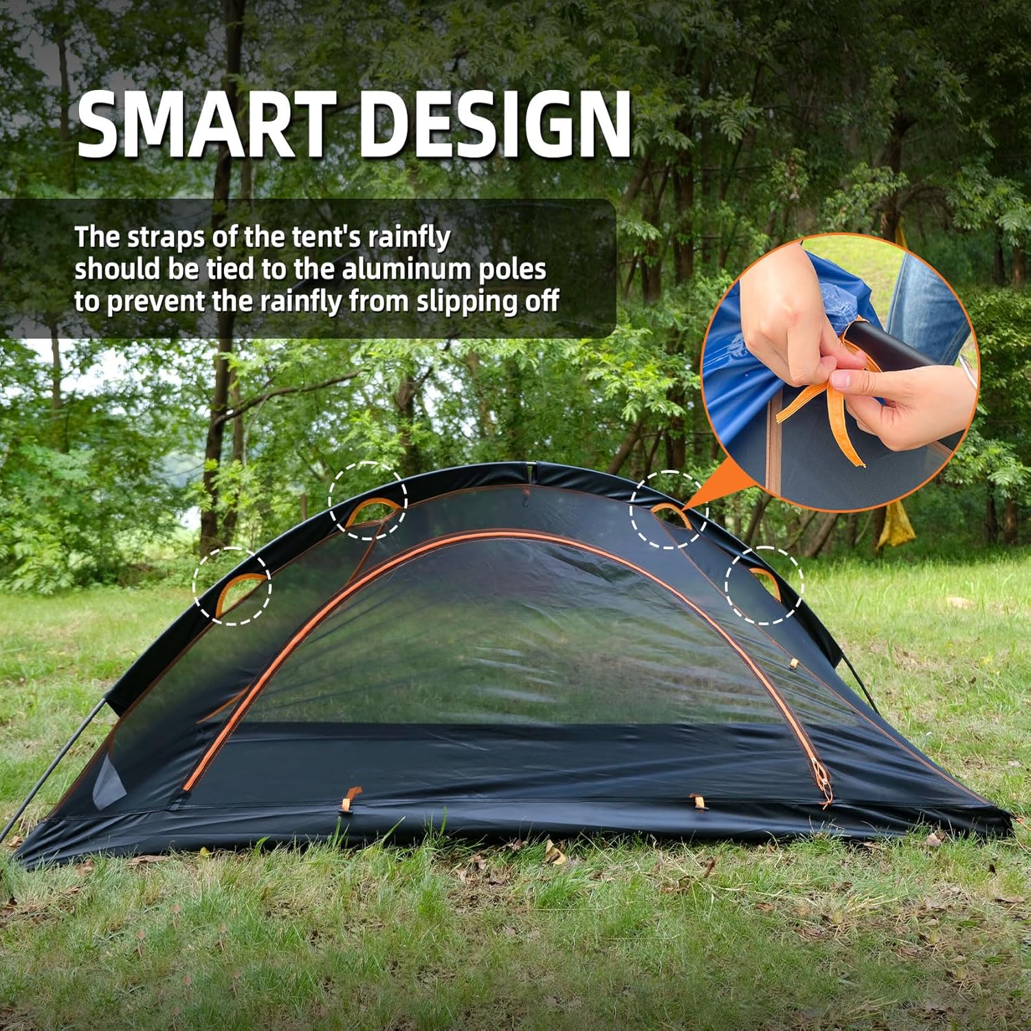 1 Person Backpacking Tent for Camping - Ultralight Waterproof Outdoor One Person Tent, Windproof Rainproof Compact Single Pole Shelter for Camping, Hiking, Hunting Travel by Underwood Aggregator - Image 9