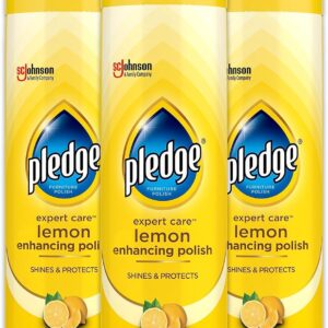 Pledge Enhancing Polish, Furniture & Wood Spray, Lemon Scent, 9.7oz (Pack of 3)