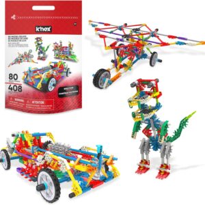 KNEX 80 Model Deluxe Set with Reusable Bag – STEM Building Kit, Kid Construction, Creative Play Toy‚ Ages 8+