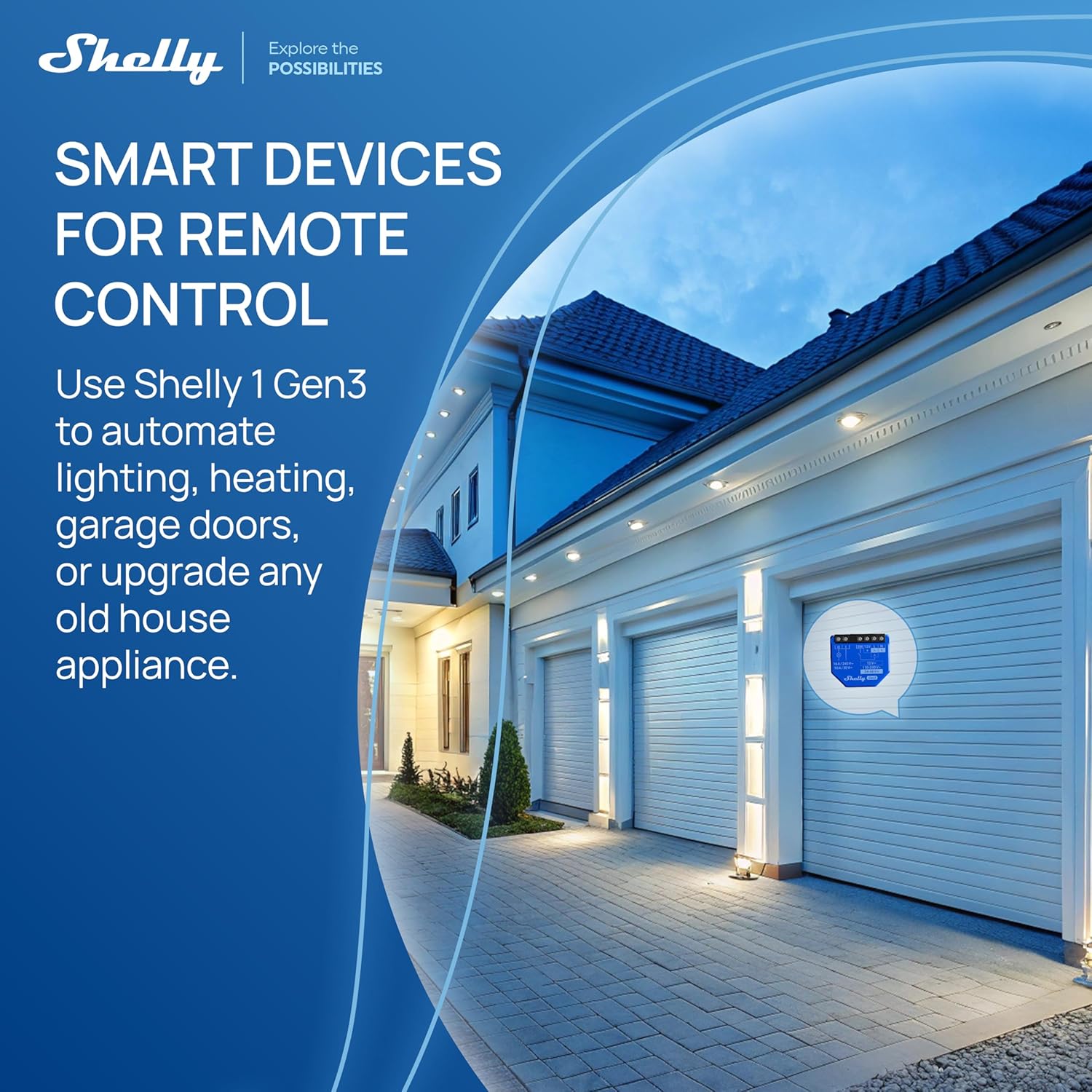 Shelly 1 Gen3, WiFi Smart Relay Switch with Dry Contacts, 1-Channel 16A, Alexa, Home Assistant, SmartThings & Google Home Compatible, DIY Smart Automation, Garage Door Opener, No hub Required - Image 3