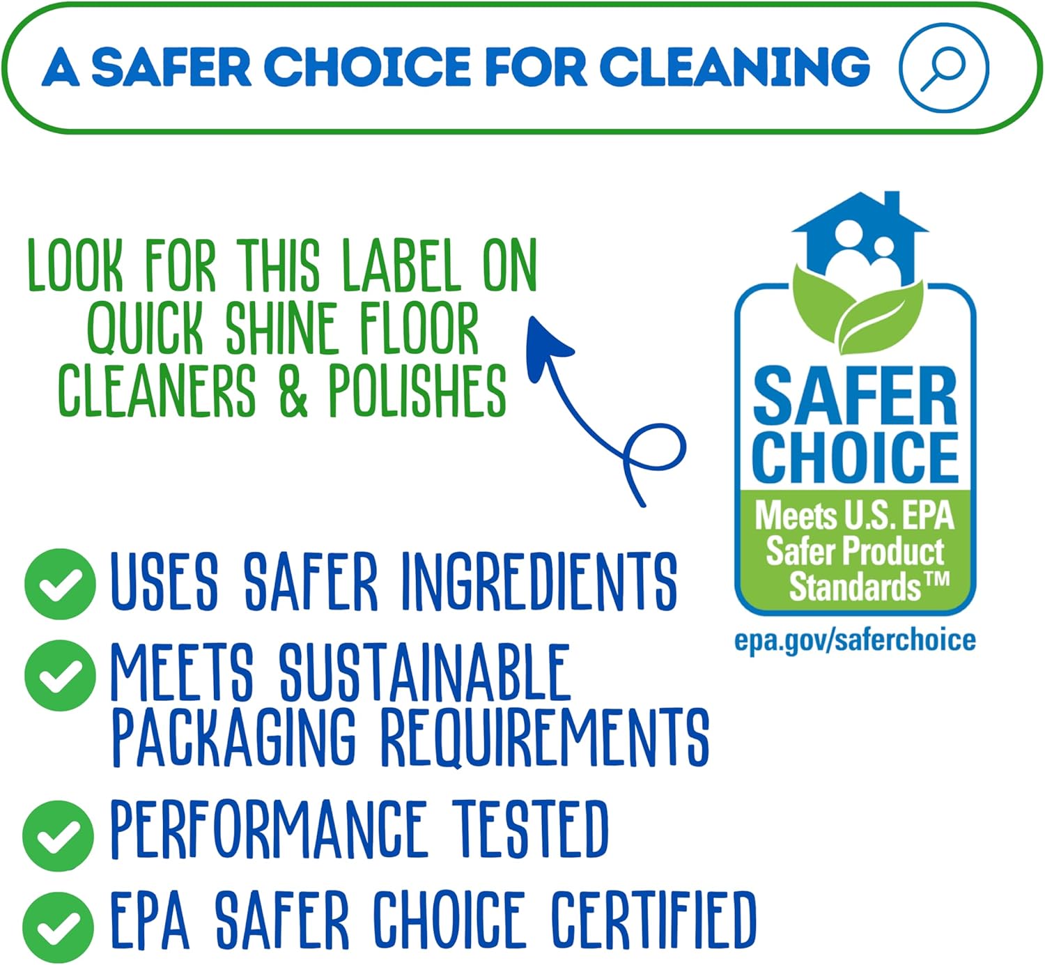 Quick Shine Multi Surface Floor Cleaner & Floor Polish w/Clean Shine Technology 2-27oz Bottles | Use on Hardwood, Laminate, Luxury Vinyl Plank, Tile & Stone | Safer Choice Formulas - Image 8