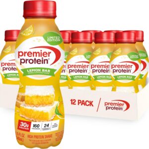 Premier Protein Shake, Limited Edition, Lemon Bar, 30g Protein, 1g Sugar, 24 Vitamins & Minerals, 11.5 oz, 12 Pack