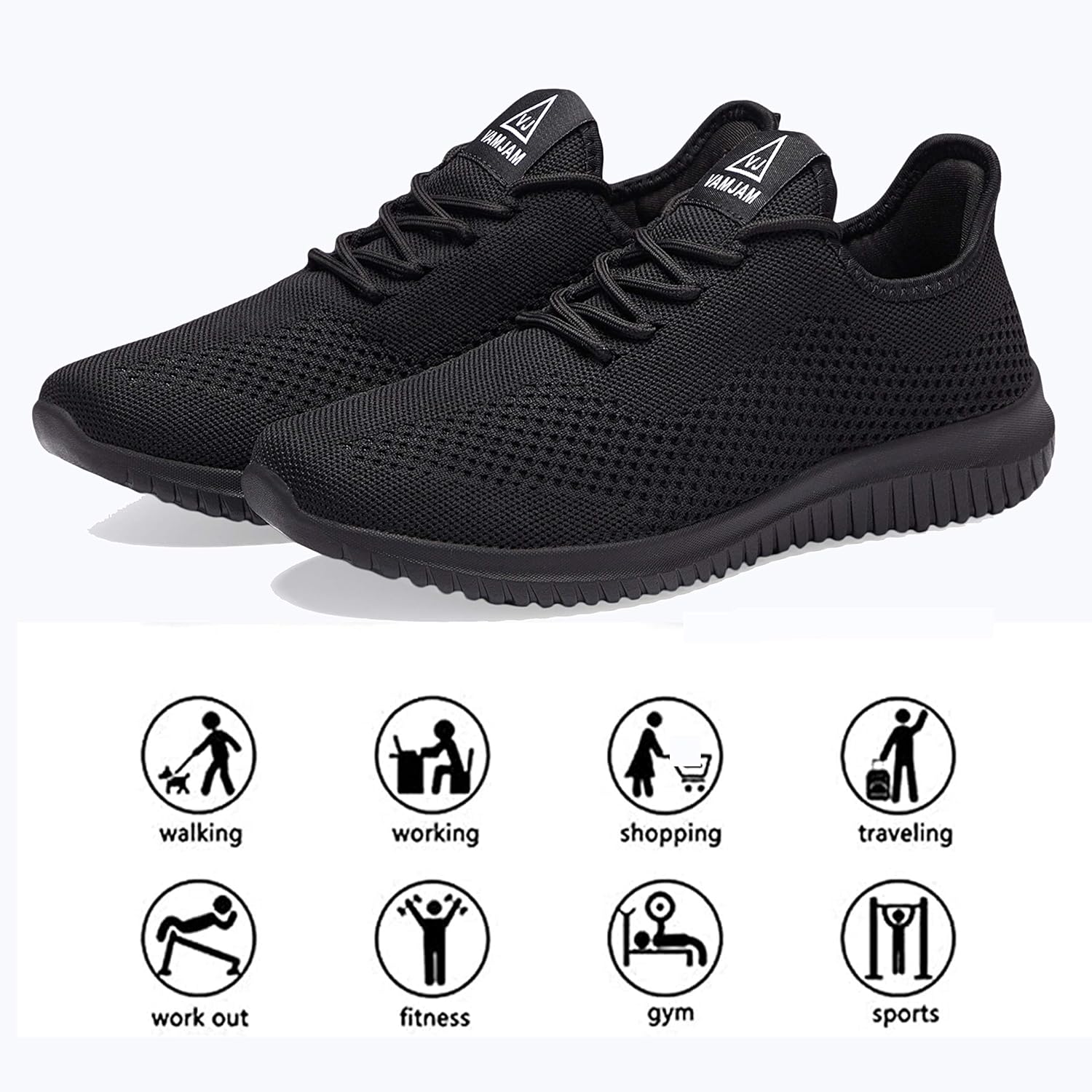 VAMJAM Men's Running Shoes Ultra Lightweight Breathable Walking Shoes Non Slip Athletic Fashion Sneakers Mesh Workout Casual Sports Shoes - Image 6