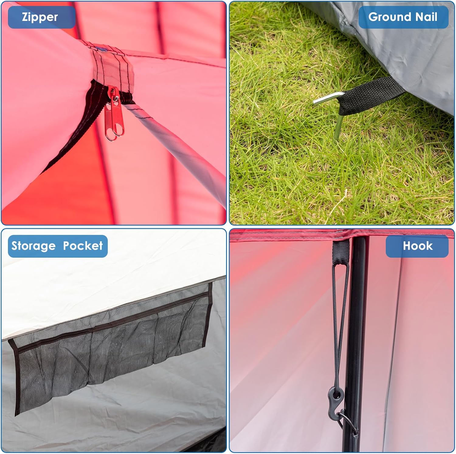 VINGLI 14 Person Tents for Camping 2 Room, Large Multi Room Family Tents for Car Camping & Outdoor Adventures - Image 7