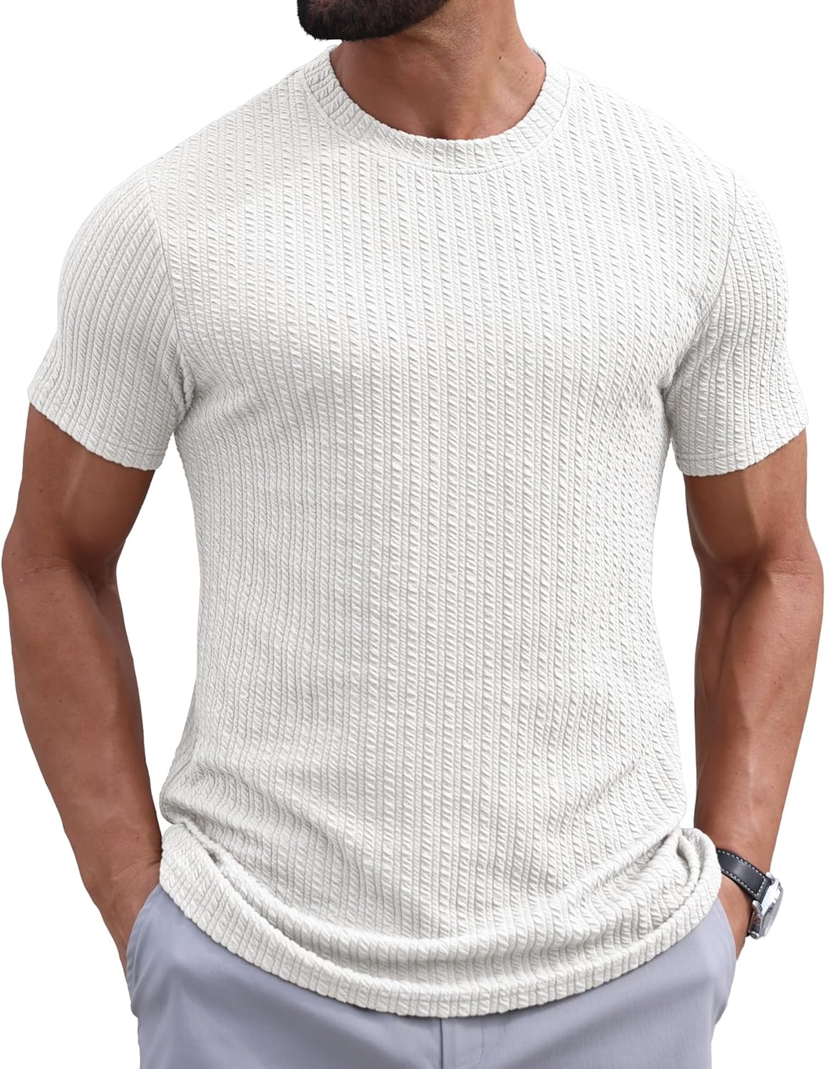Sailwind Men’s Knit T Shirt Short Sleeve Crewneck Textured Casual Summer Knitted Pullover Tee - Image 5