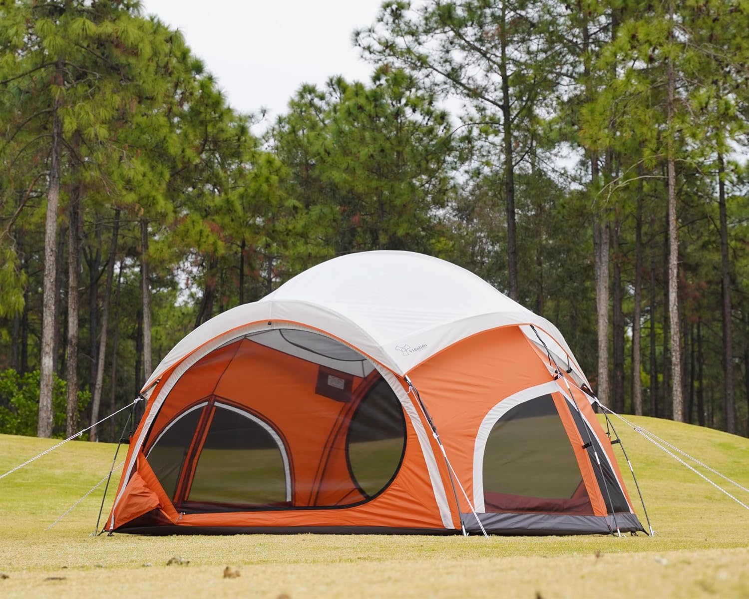 Vidalido 3-4 Person Camping Tent with 2 Large Mesh Door 4 Mesh Window Family Tents, Double Layer Waterproof Portable Easy Setup Camp Tent, Canvas Dome Tents for Camping Outdoor Hiking and Backpacking - Image 2