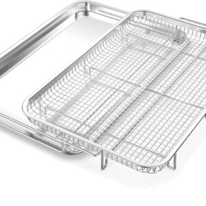 Air Fryer Basket for Oven, OPENICE 18.6″ x 12.8″ Air Fryer Basket and Tray Set, Extra Large Stainless Steel Air Fryer Pan Crisper Tray for Crisping Fried, Chicken, Bacon