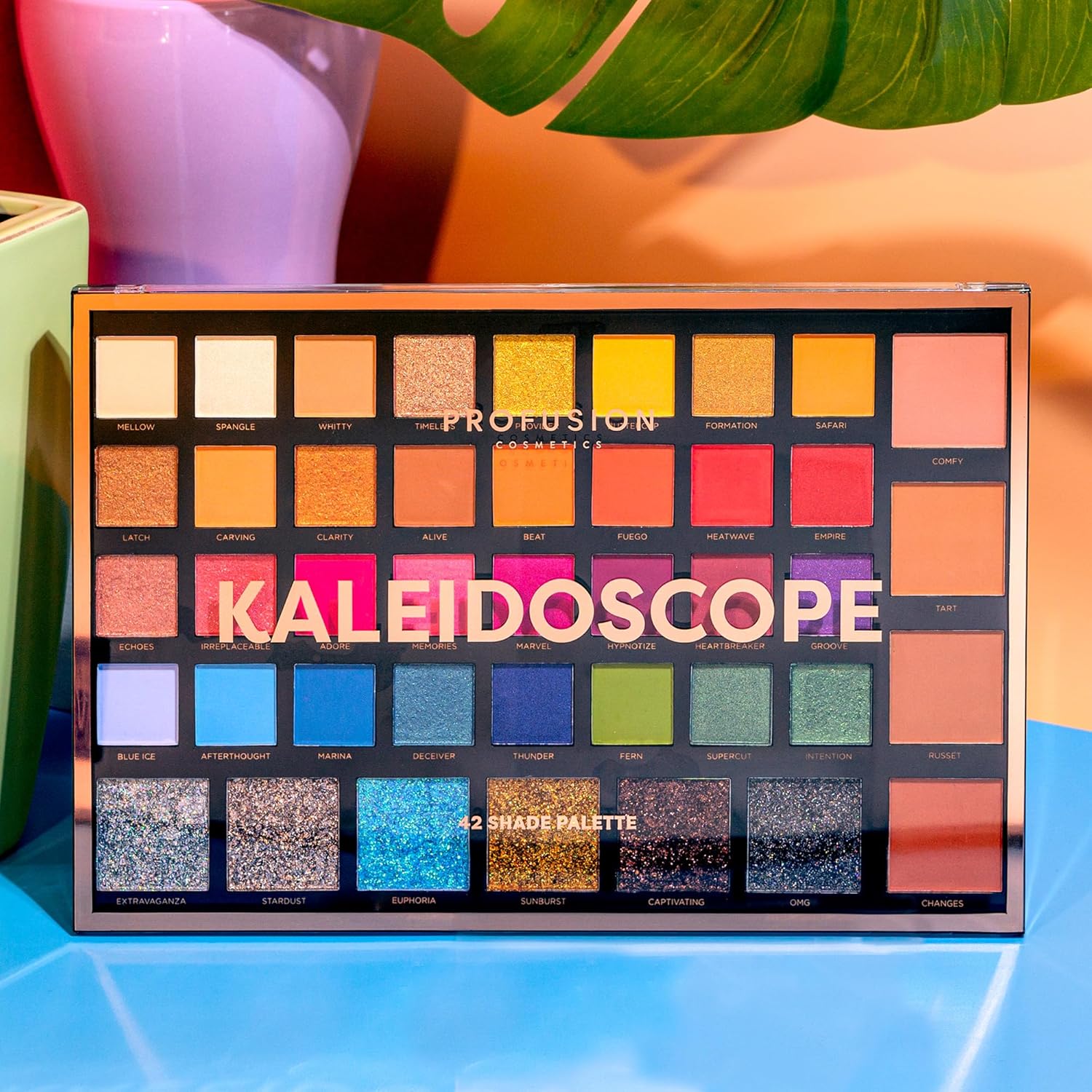Profusion Cosmetics Kaleidoscope 42 Shade Palette, Highly Pigmented Matte, Shimmer, Glitter & Satin Shades, Colorful Long-Lasting Eyeshadow Makeup Palette for Valentine's Gift for Girls and Women - Image 8