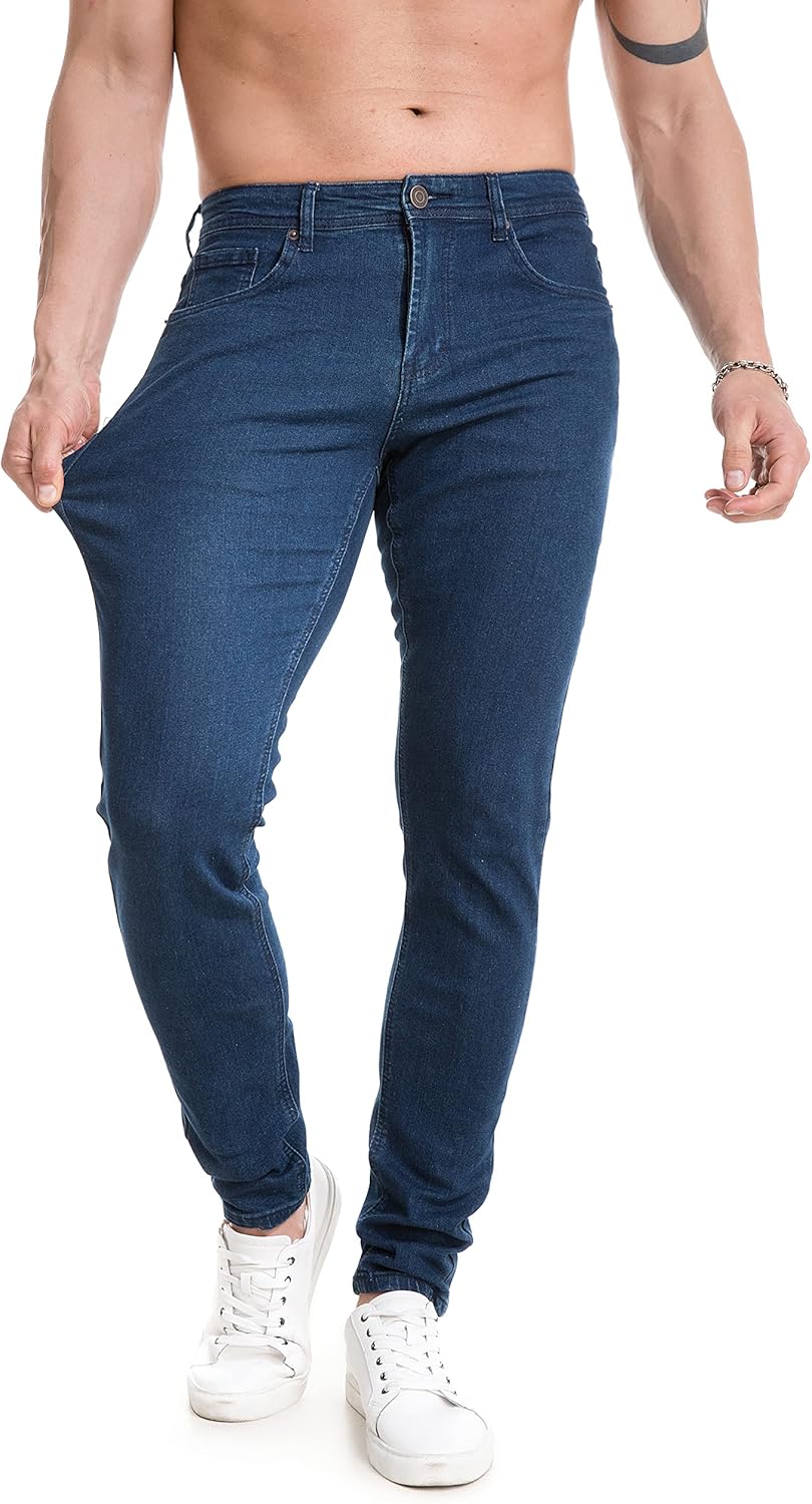 TEGIAS Mens Slim Fit Stretch Jeans Classic Comfort Regular Fit - Image 4