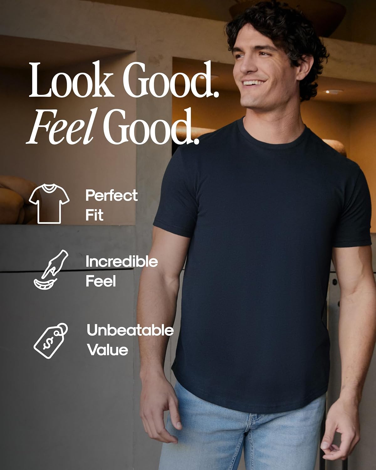 True Classic Mens T-Shirts – Curved Hem Tee Mens, Hipster Shirts for Men, Long Tail T Shirts for Man, Drop Cut Lounge/Sleep - Image 5