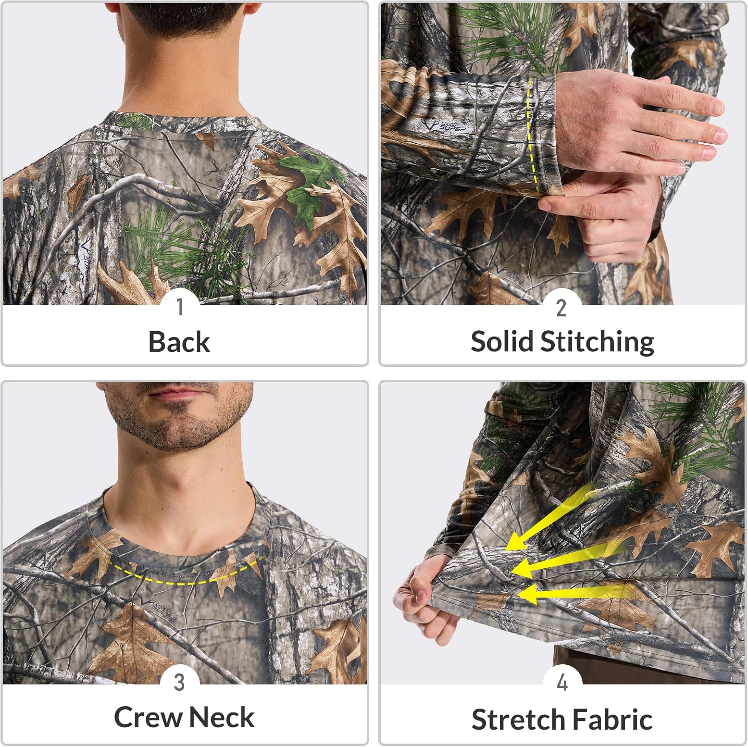 LOOGU Men's Camo Shirt Lightweight Turkey Hunting Shirt Camouflage Shirts for Men Long Sleeve Shirt - Image 4