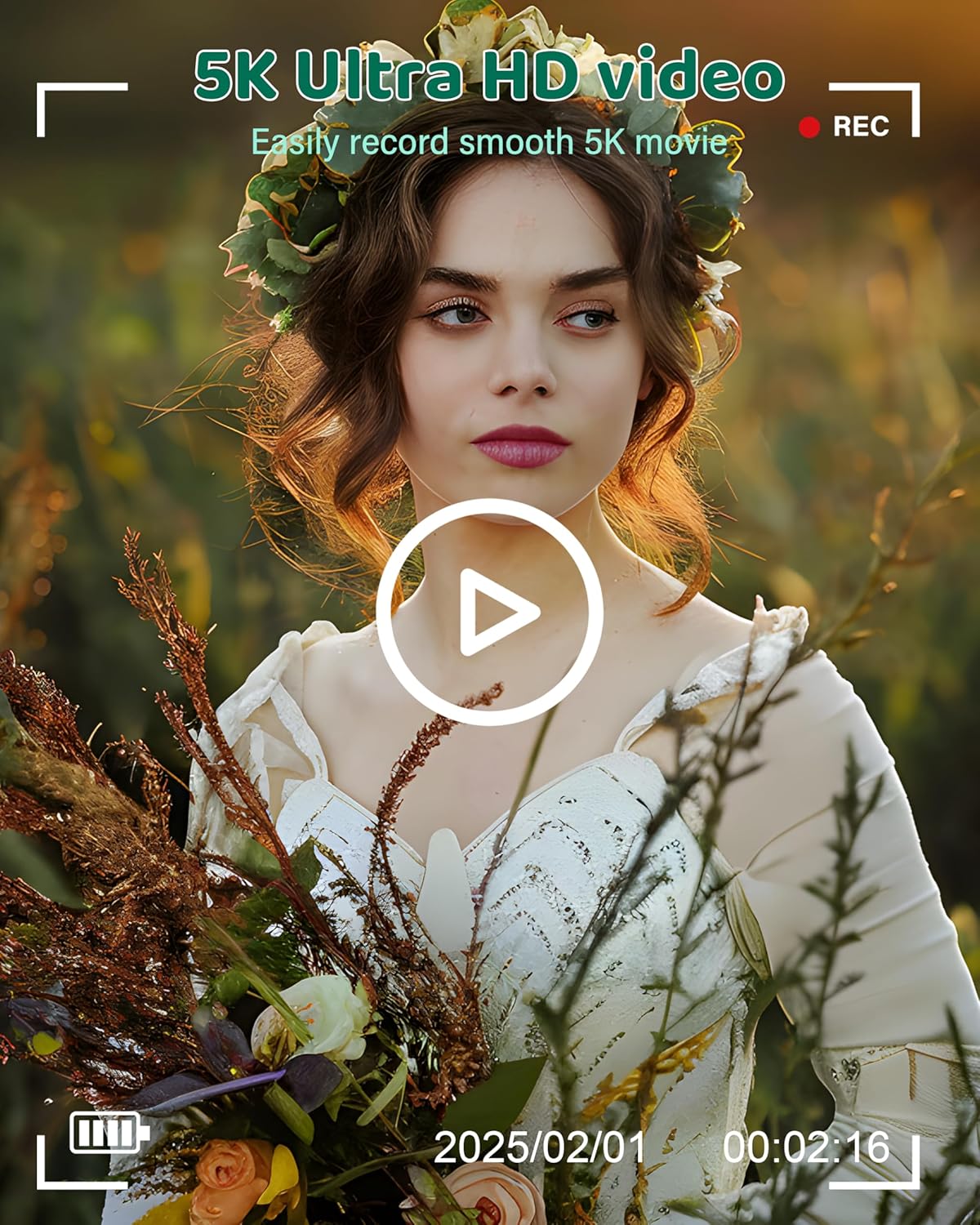 5K Digital Camera - WiFi 75MP Cameras for Photography - UHD Vlogging Camera for YouTube with 3" 180° Flip Screen - Autofocus Compact Video Travel Camara with 18X Zoom, 32GB SD Card, 2 Batteries - Image 3