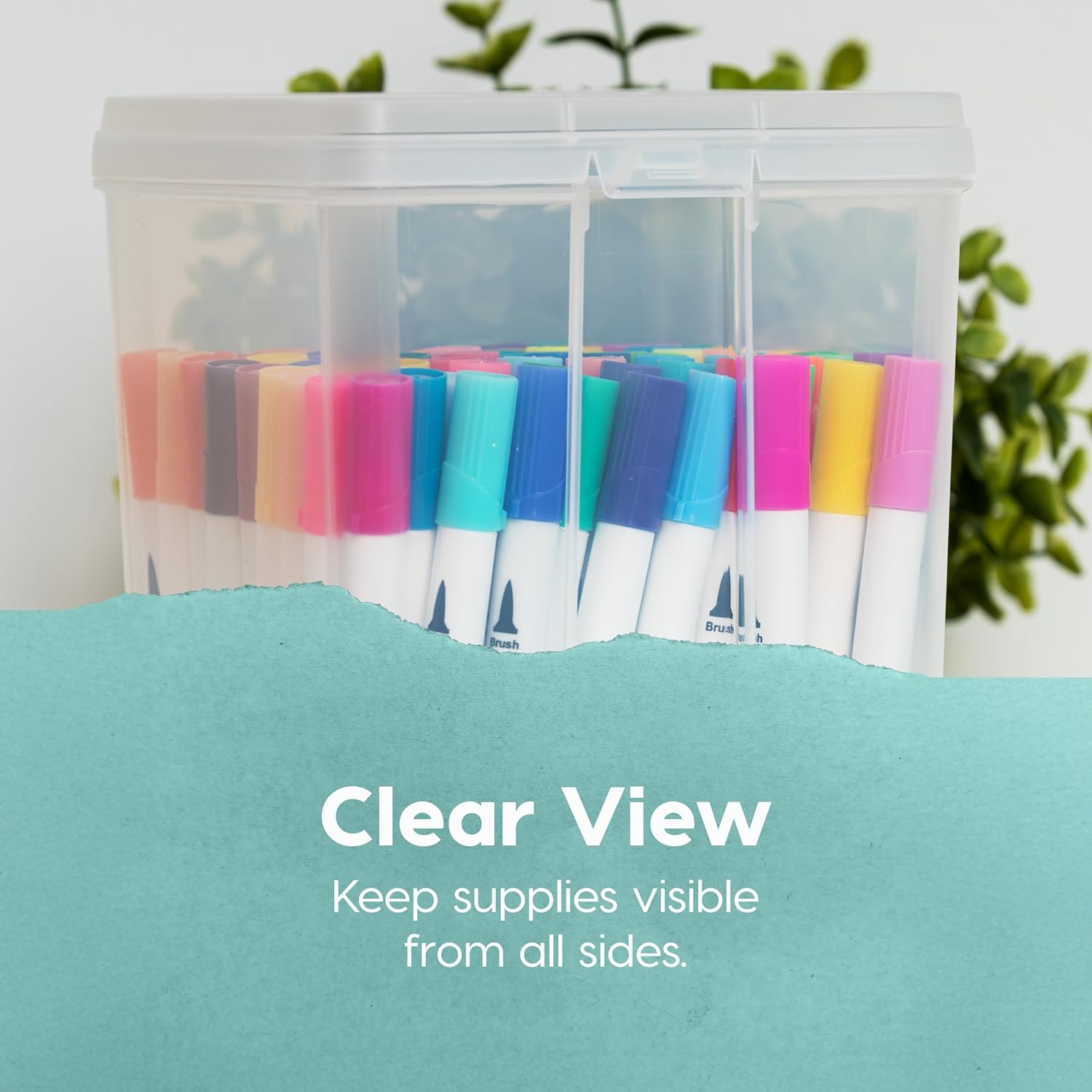 IRIS USA Vertical Plastic Flip Top Storage Containers Bins with Lids for Pantry, Home, Office, Organization, Large, Stackable Hinged Organizer with Latches, Clear, 6 Pack - Image 8