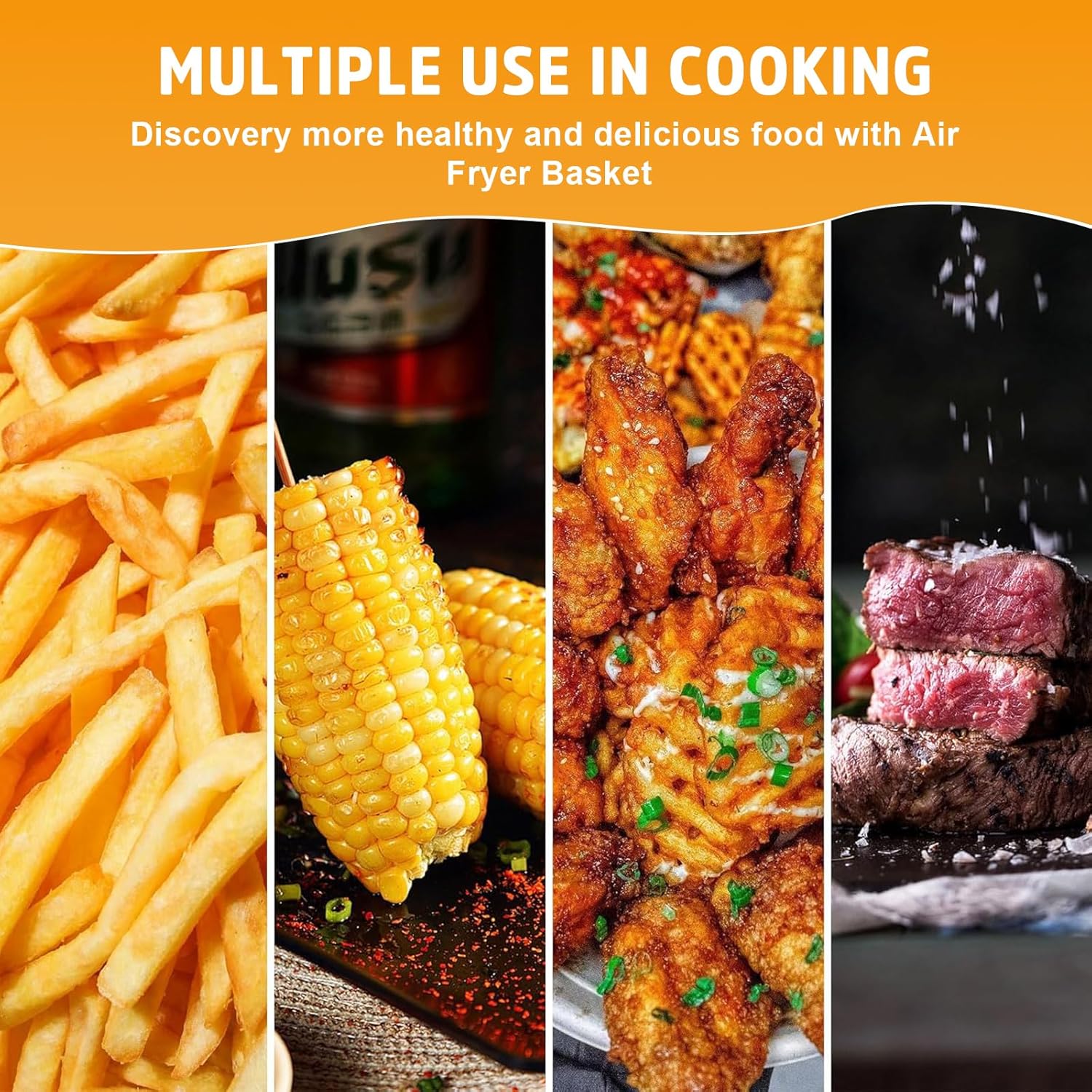 Air Fryer Basket for Oven, 18.6" x 12.8" Extra Large Size Air Fryer Basket & Tray for Oven, Stainless Steel Baking Tray with 50 PCS Parchment Paper, Crisper Tray for Convection Oven - Image 7