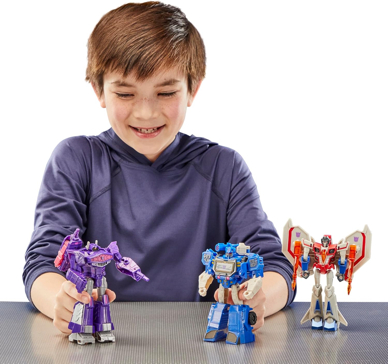 Transformers Decepticon Commander 3-Pack of 5-Inch Robot Action Figures for Boys and Girls, Starscream, Shockwave & Soundwave, Interactive Toys for Kids Ages 6 and Up (Amazon Exclusive) - Image 3
