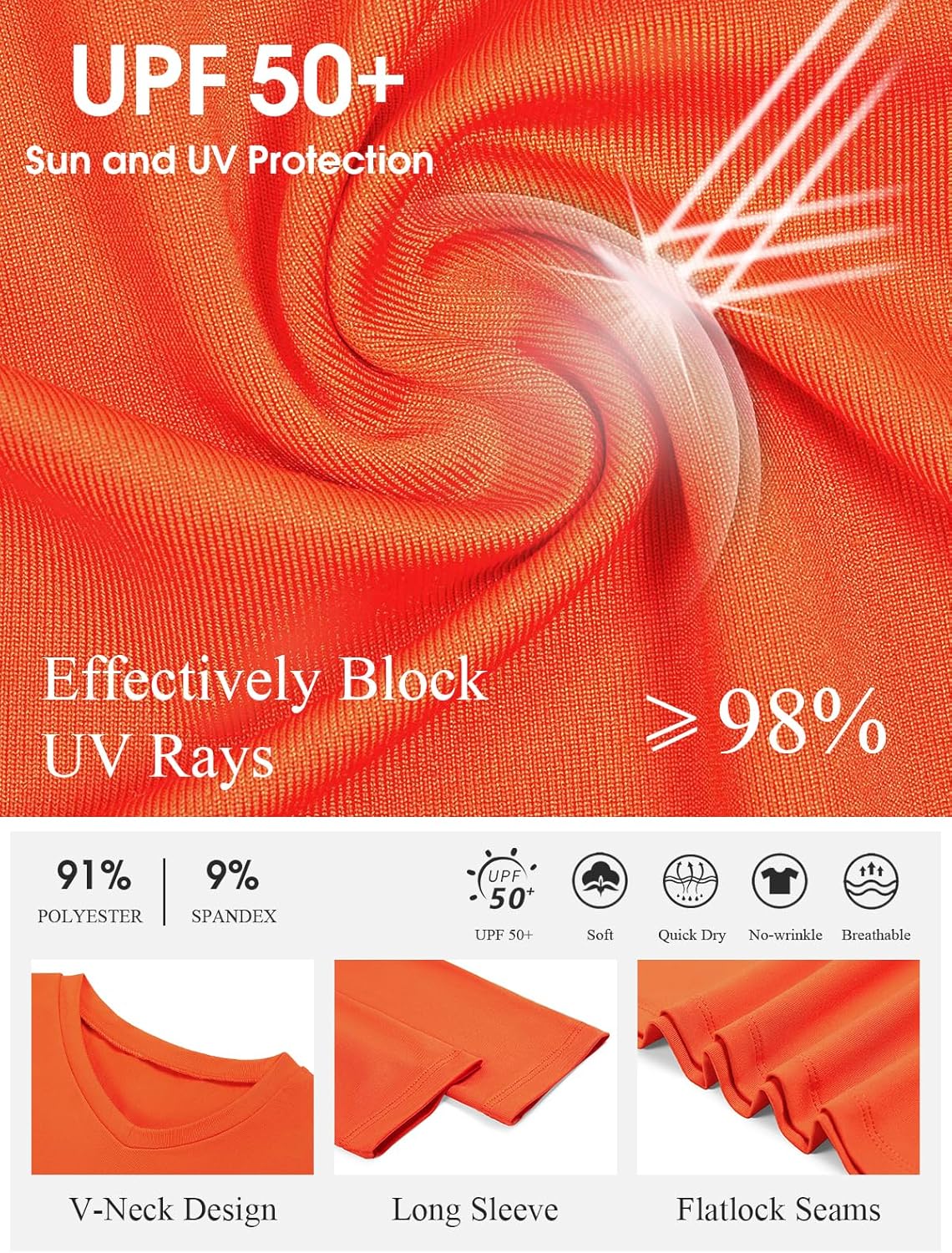 Haloumoning Boys Long Sleeve Shirts Dry Fit Athletic T Shirts for Teens Kids V-Neck Comfy Tops Tees 5-14 Years - Image 6