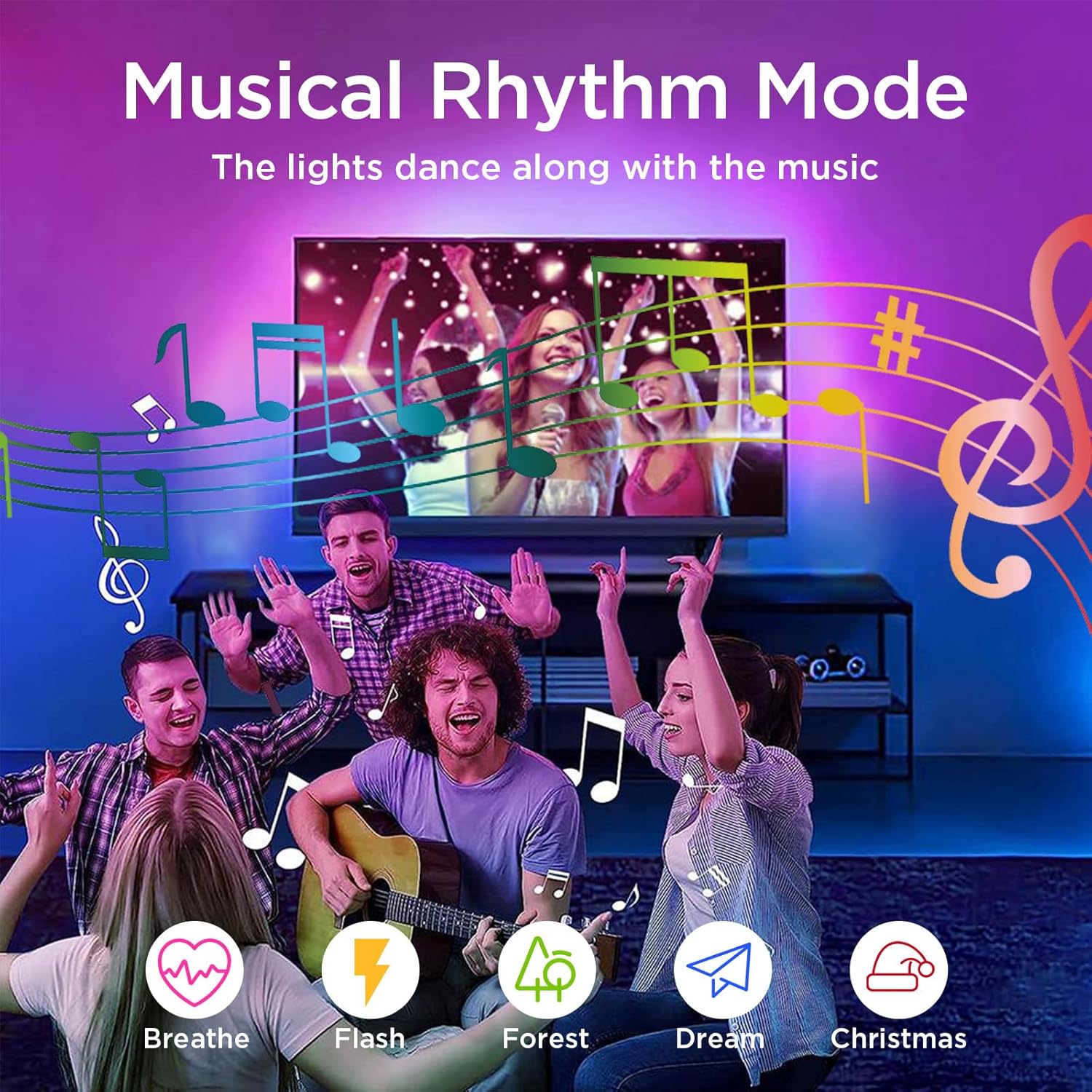 I-SHUNFA Wi-Fi RGBCW Smart G9 LED Bulbs,Compatible with Alexa/Google Home,Multicolour Dimmable,2700K-6500K,AC 120V 4W,400LM Brightness Adjustable 1%-100%,with Musical Rhythm LED Light Bulb,3 Pack - Image 7