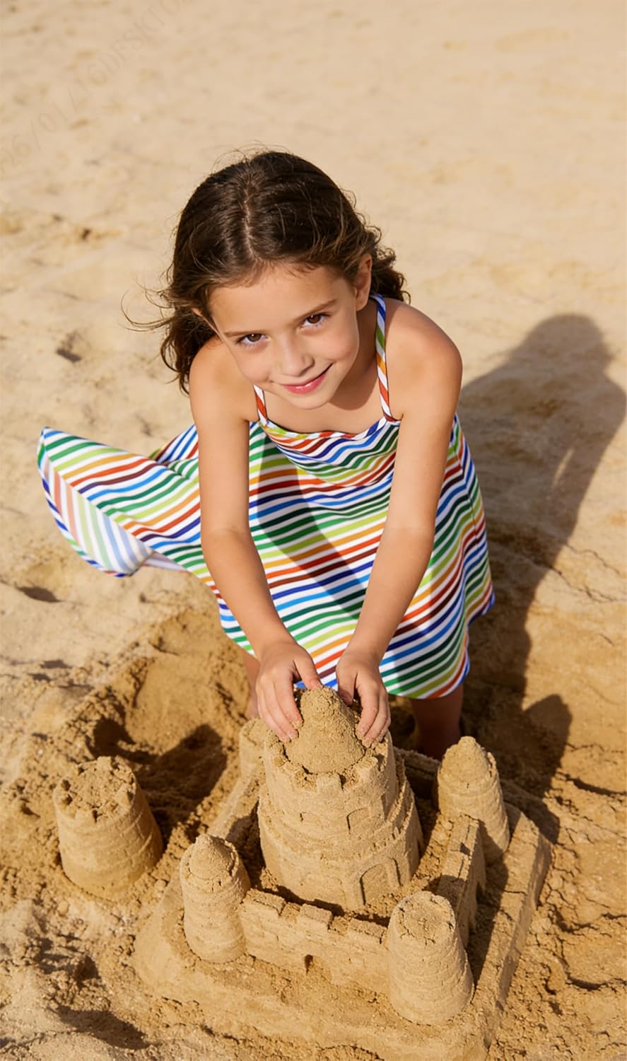 Girls Summer Sundress Adjustable Strap Cami Dress Spaghetti Strap Dresses Size 4-13 - Image 2