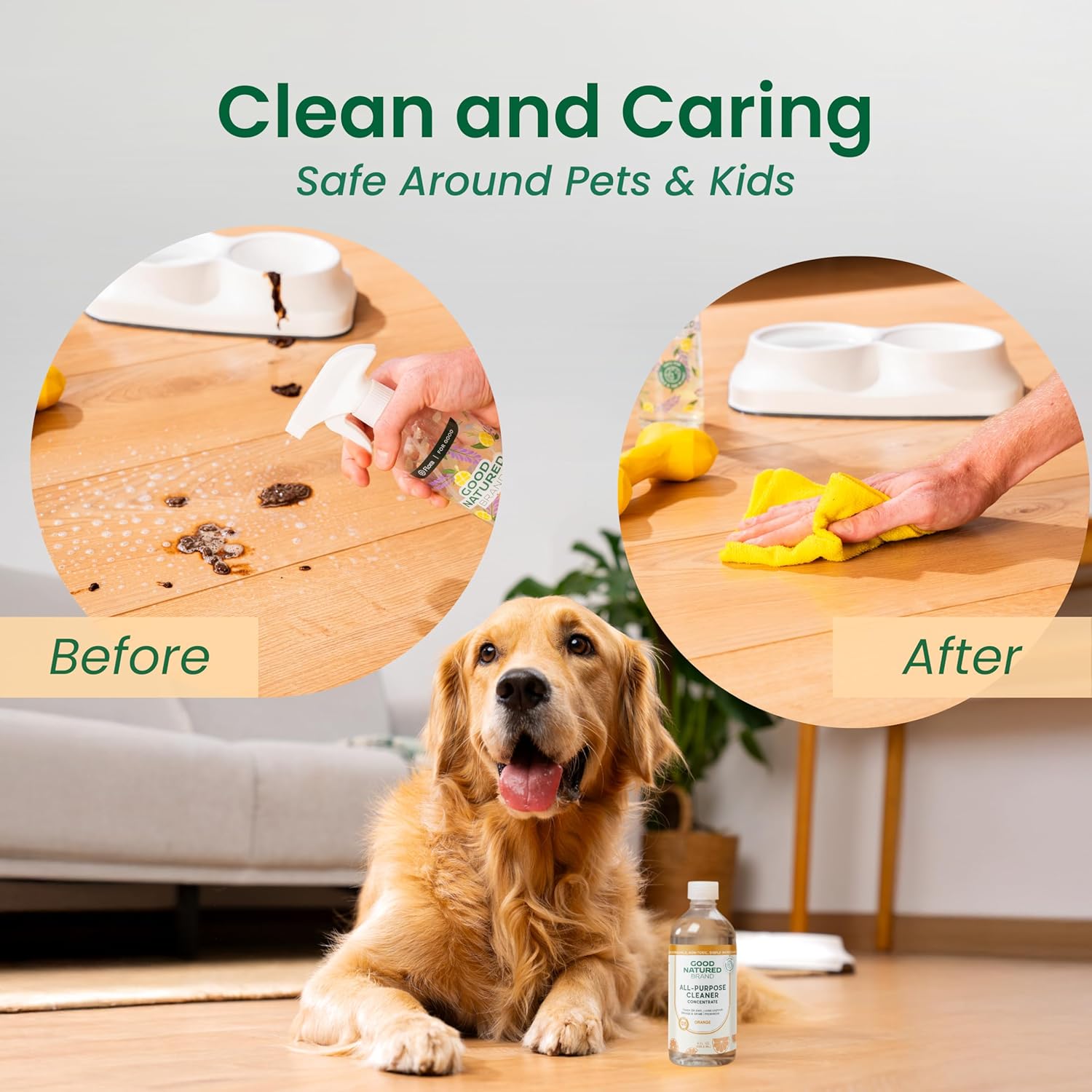 Good Natured Brand All-Purpose Cleaner Concentrate | Multi-Surface Cleaner | Natural Orange Essential Oil | Multipurpose Cleaner Concentrate All Surfaces | Orange | 8oz makes 128oz - Image 6