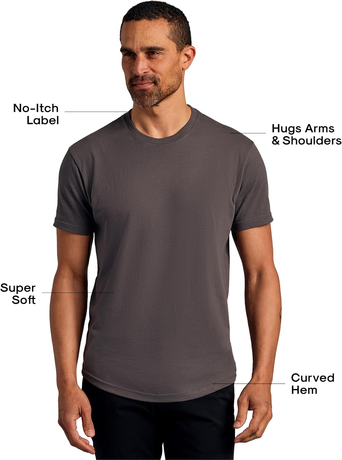 True Classic Mens T-Shirts – Curved Hem Tee Mens, Hipster Shirts for Men, Long Tail T Shirts for Man, Drop Cut Lounge/Sleep - Image 3