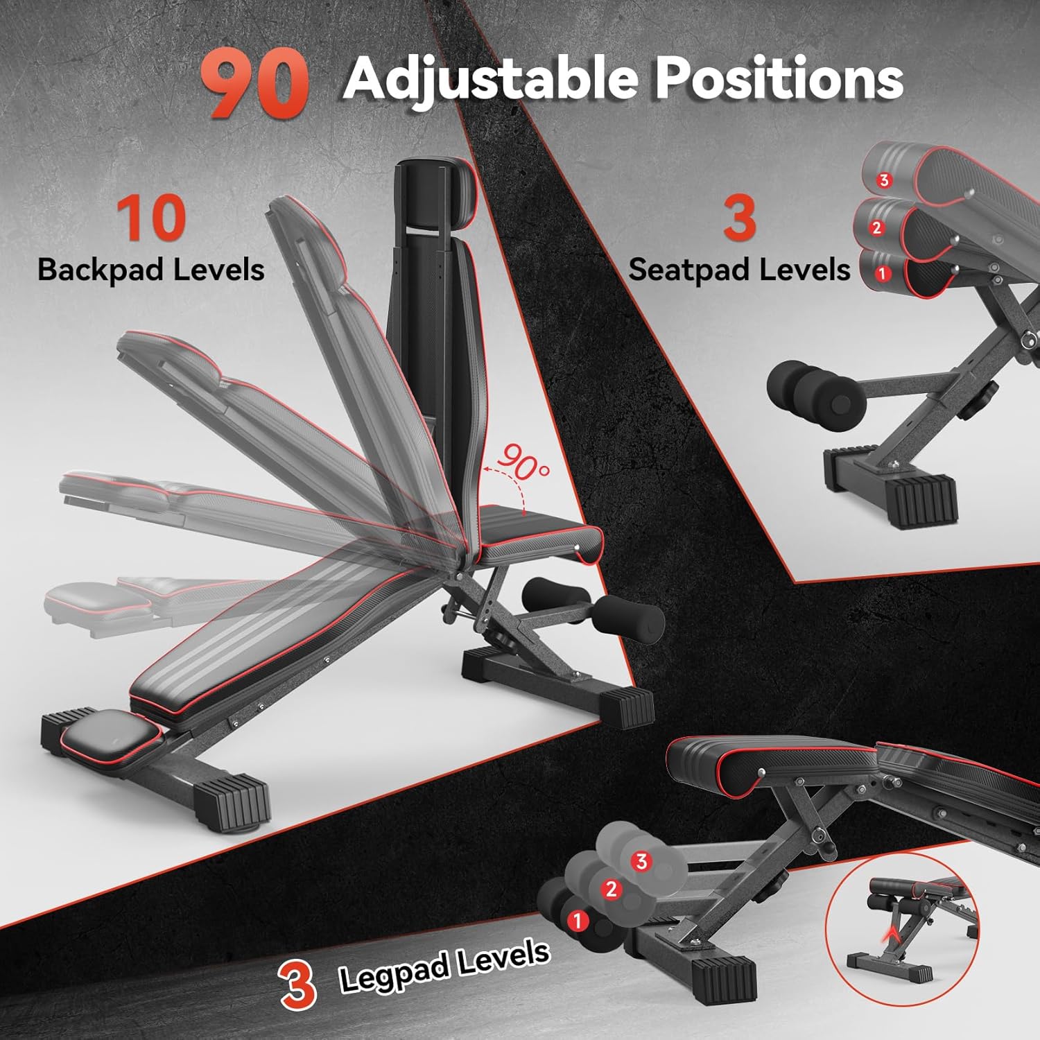 Multi-Function 6 in 1 Weight Bench Set - Leg Press, Preacher Curl Rack, Adjustable Workout Bench & Squat Rack for Full Body Exercise, Fitness Strength Training for Home Gym - Image 4