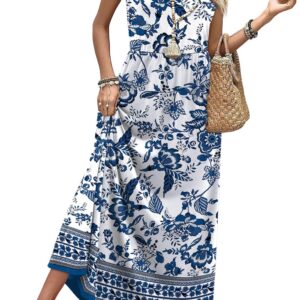 WIHOLL Summer Dresses for Women 2026 Maxi Dresses Long Flowy A Line Sleeveless Sundresses with Pockets